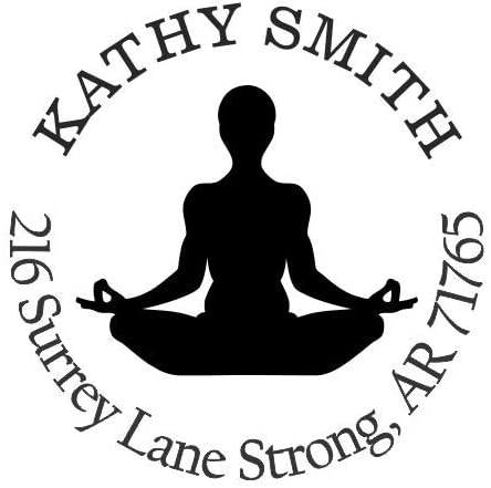 Yoga Custom Return Address Stamp - Self Inking. Personalized Rubber Stamp with Lines of Text (SH-76942)