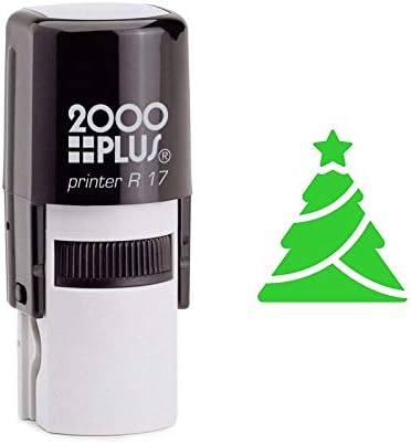Green Christmas Tree with Star Self Inking Rubber Stamp (SH-6907)