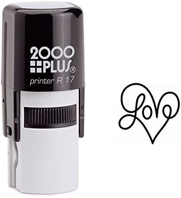 Hand Written Love Inside Heart Self Inking Rubber Stamp (SH-6180)