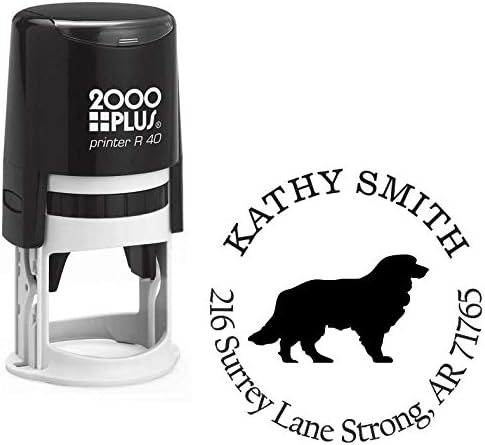 Collie Dog Custom Return Address Stamp - Self Inking. Personalized Rubber Stamp with Lines of Text (SH-76685)