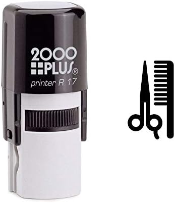 Comb and Scissors Hair Dresser Self Inking Rubber Stamp (SH-6910)