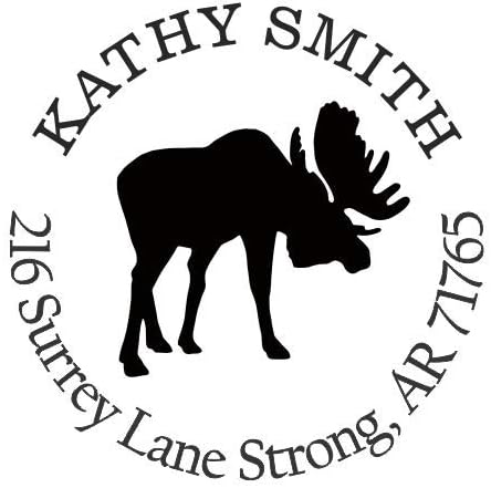 Moose Custom Return Address Stamp - Self Inking. Personalized Rubber Stamp with Lines of Text (SH-76041)