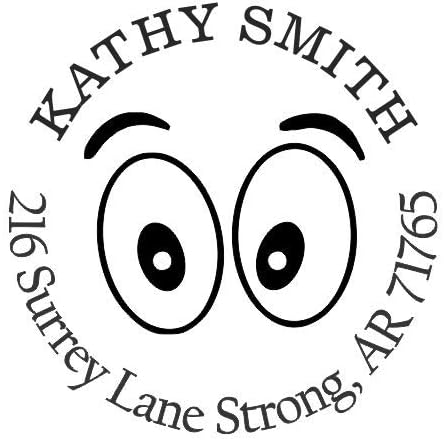 Eyes Custom Return Address Stamp - Self Inking. Personalized Rubber Stamp with Lines of Text (SH76033)