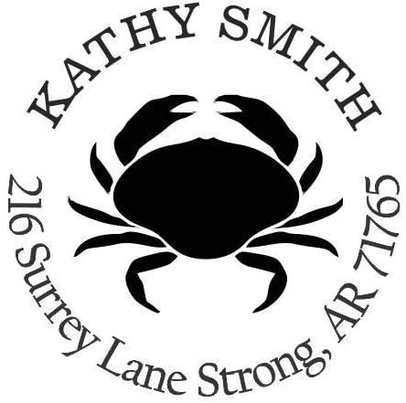 Crab Custom Return Address Stamp - Self Inking. Personalized Rubber Stamp with Lines of Text (SH-76333)