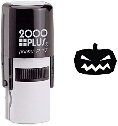 Angry Jack o Lantern Halloween Pumpkin Self Inking Rubber Stamp (SH-6617)