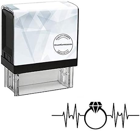 Engagement Ring Heart Rate Love Self Inking Rubber Stamp (SH-80104)