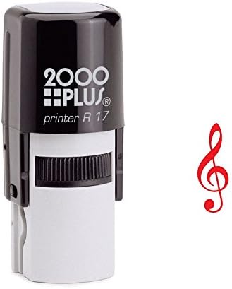 Red G Clef Self Inking Rubber Stamp (SH-6047)