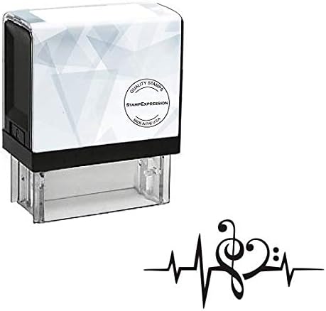 Music G-Clef Note Heart Rate Love Self Inking Rubber Stamp (SH-80087)