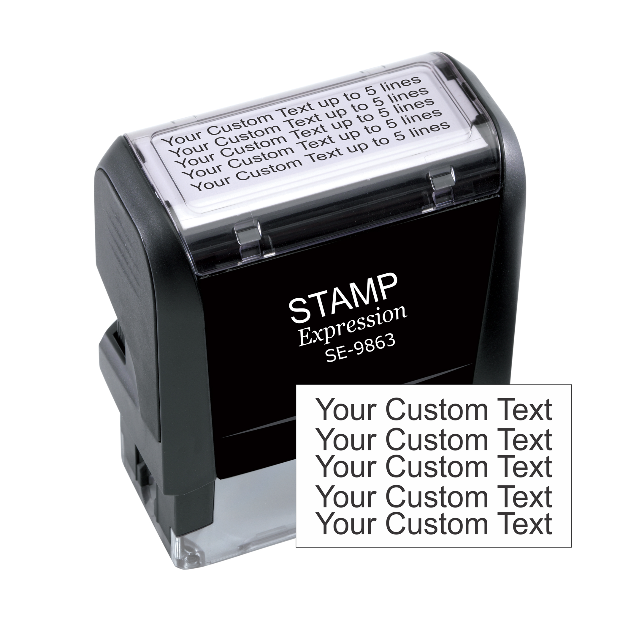 Large Up to 5 Lines 1" x 2.5" Custom Self Inking Rubber Stamp (SH-5line)