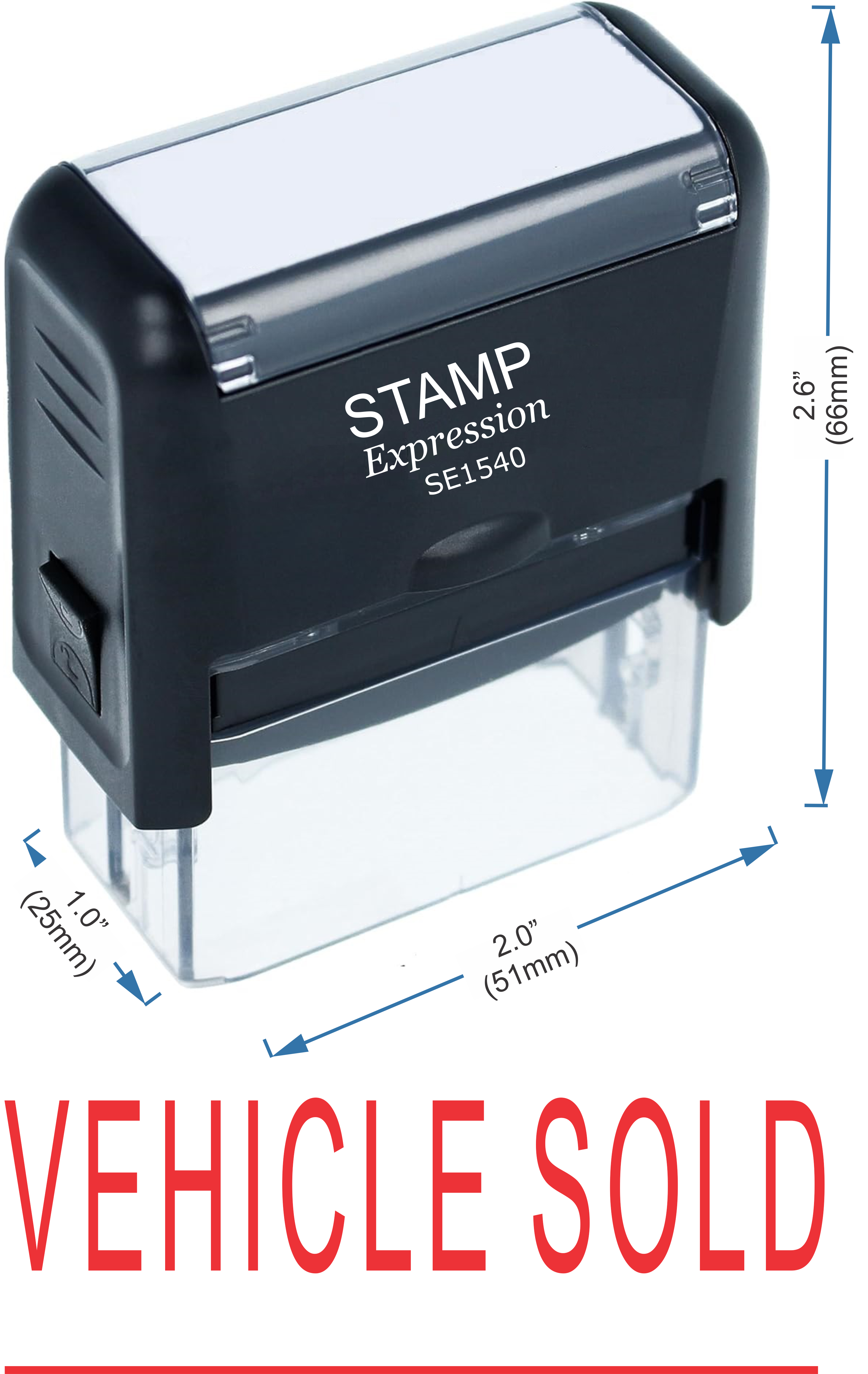 Vehicle Sold With Line Office Self Inking Rubber Stamp (50192)