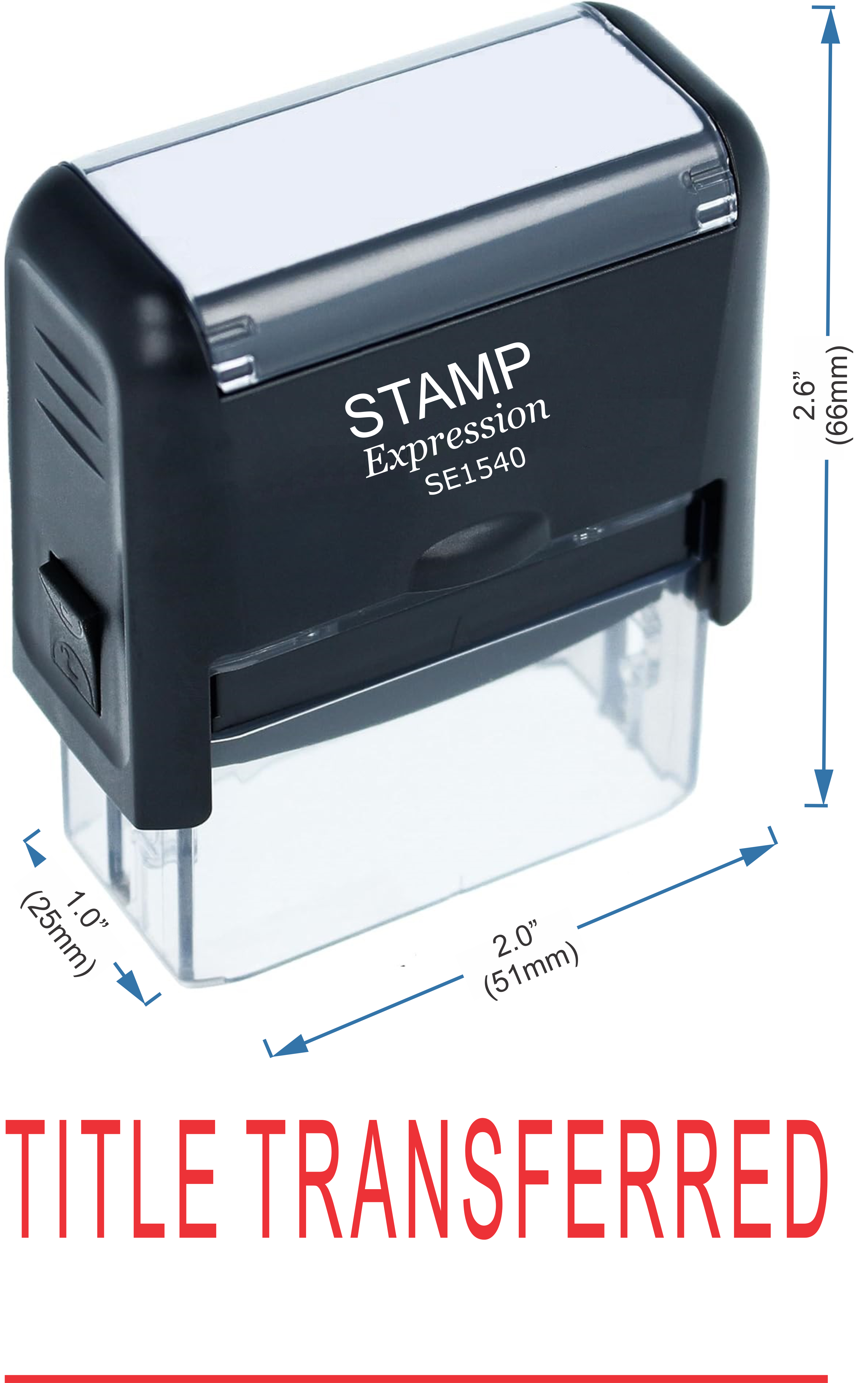 Title Transferred With Line Office Self Inking Rubber Stamp (50202)
