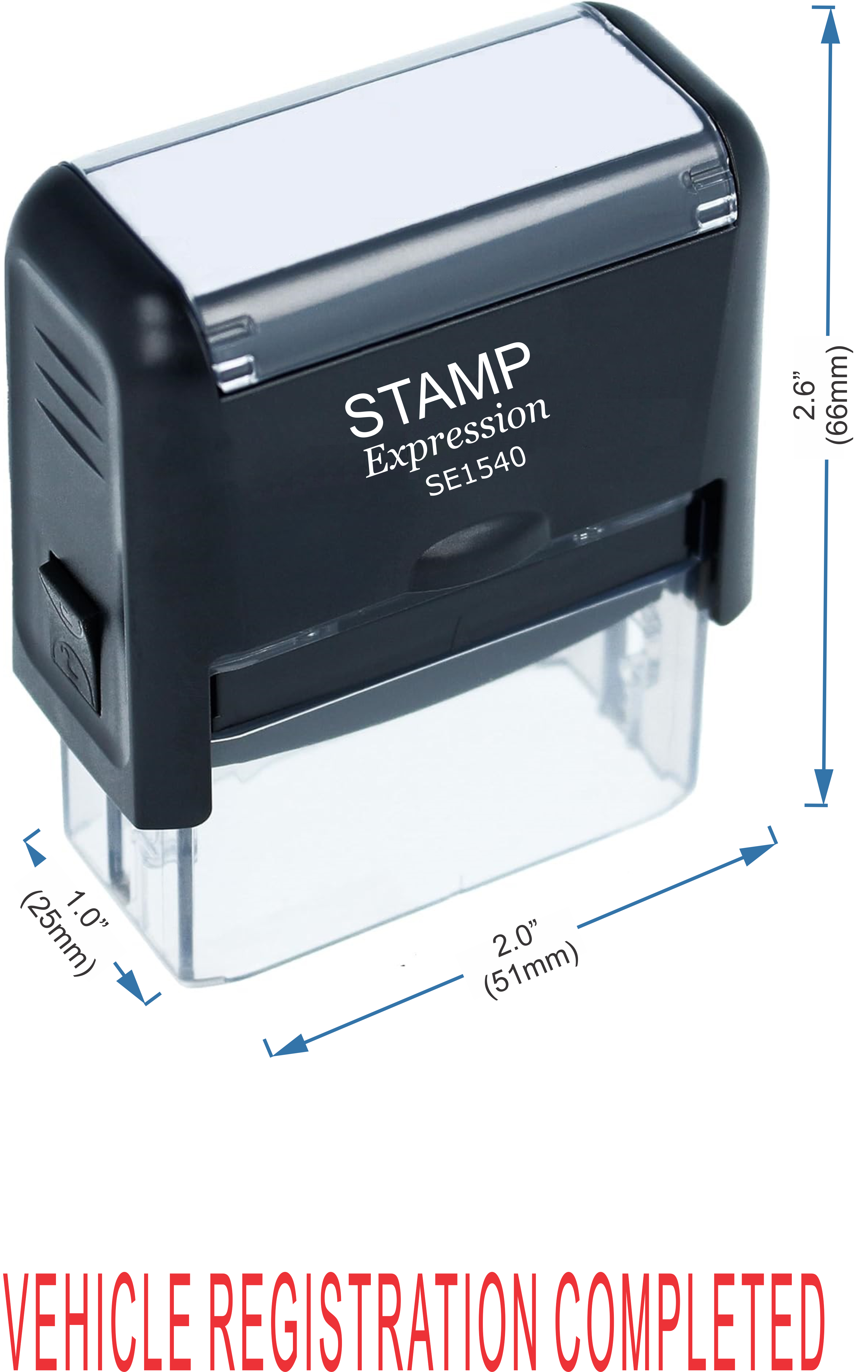 Vehicle Registration Completed Office Self Inking Rubber Stamp (50207)