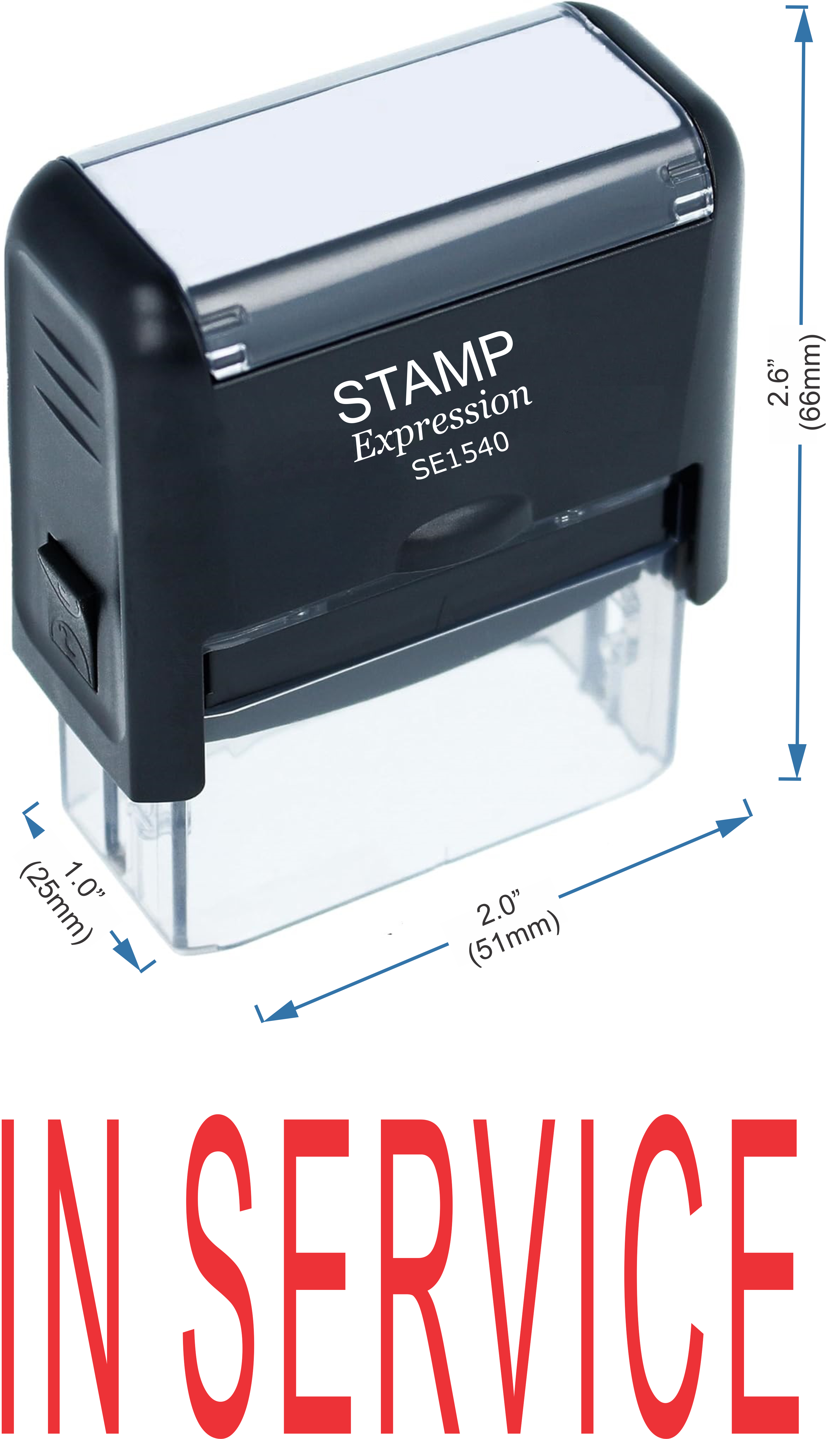In Service Office Self Inking Rubber Stamp (50210)