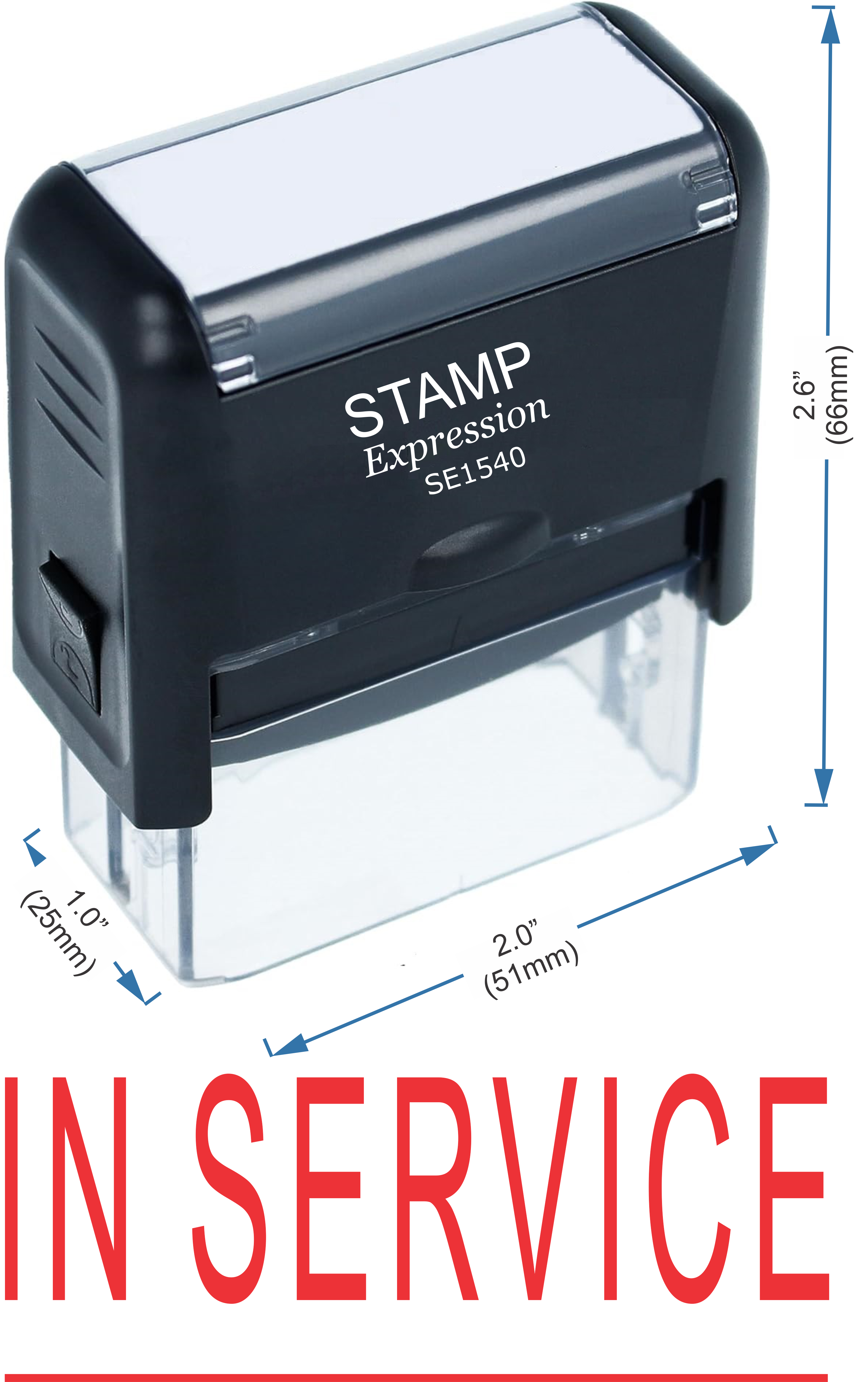 In Service With Line Office Self Inking Rubber Stamp (50211)