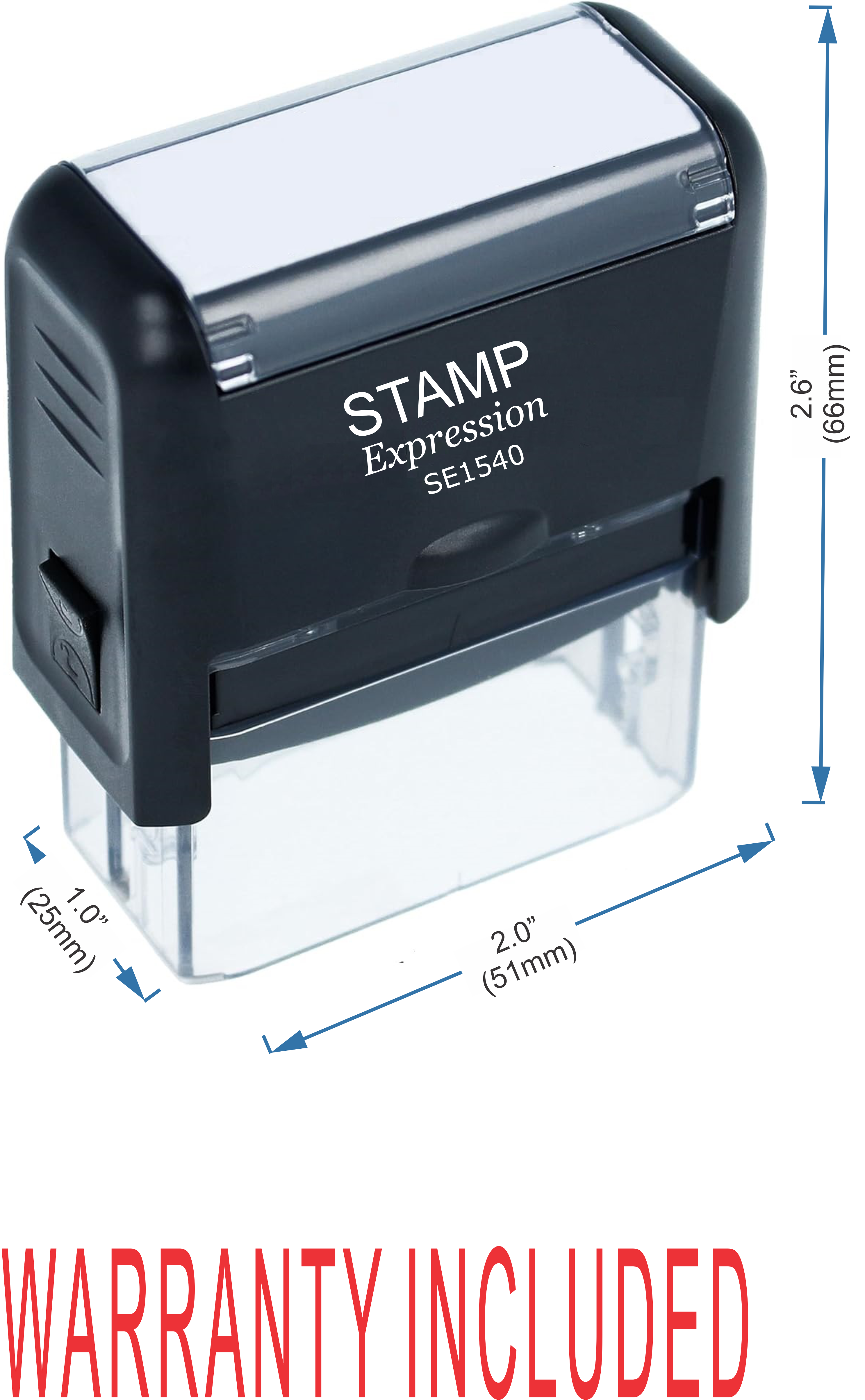 Warranty Included Office Self Inking Rubber Stamp (50212)