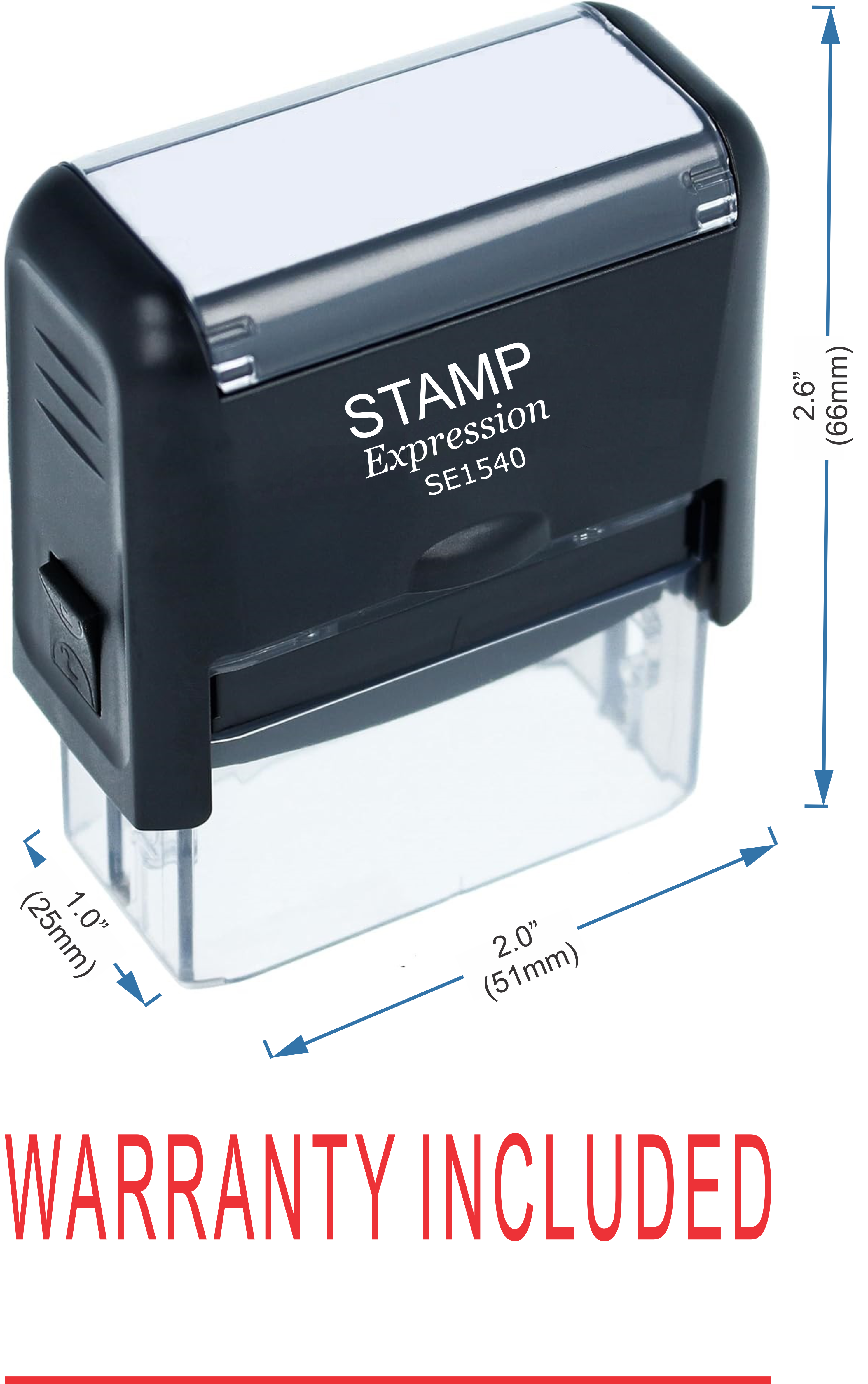 Warranty Included With Line Office Self Inking Rubber Stamp (50213)
