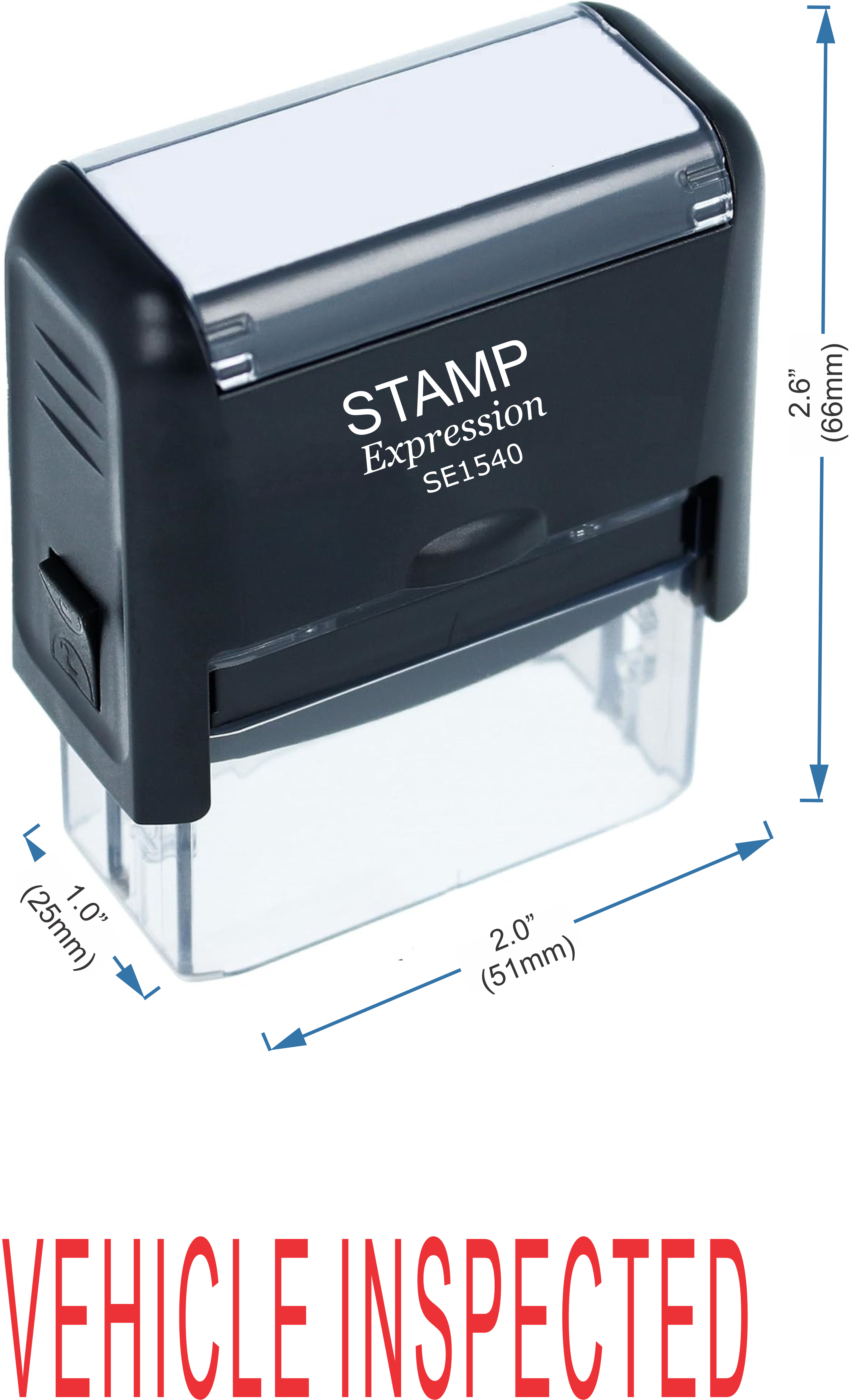 Vehicle Inspected Office Self Inking Rubber Stamp (50216)