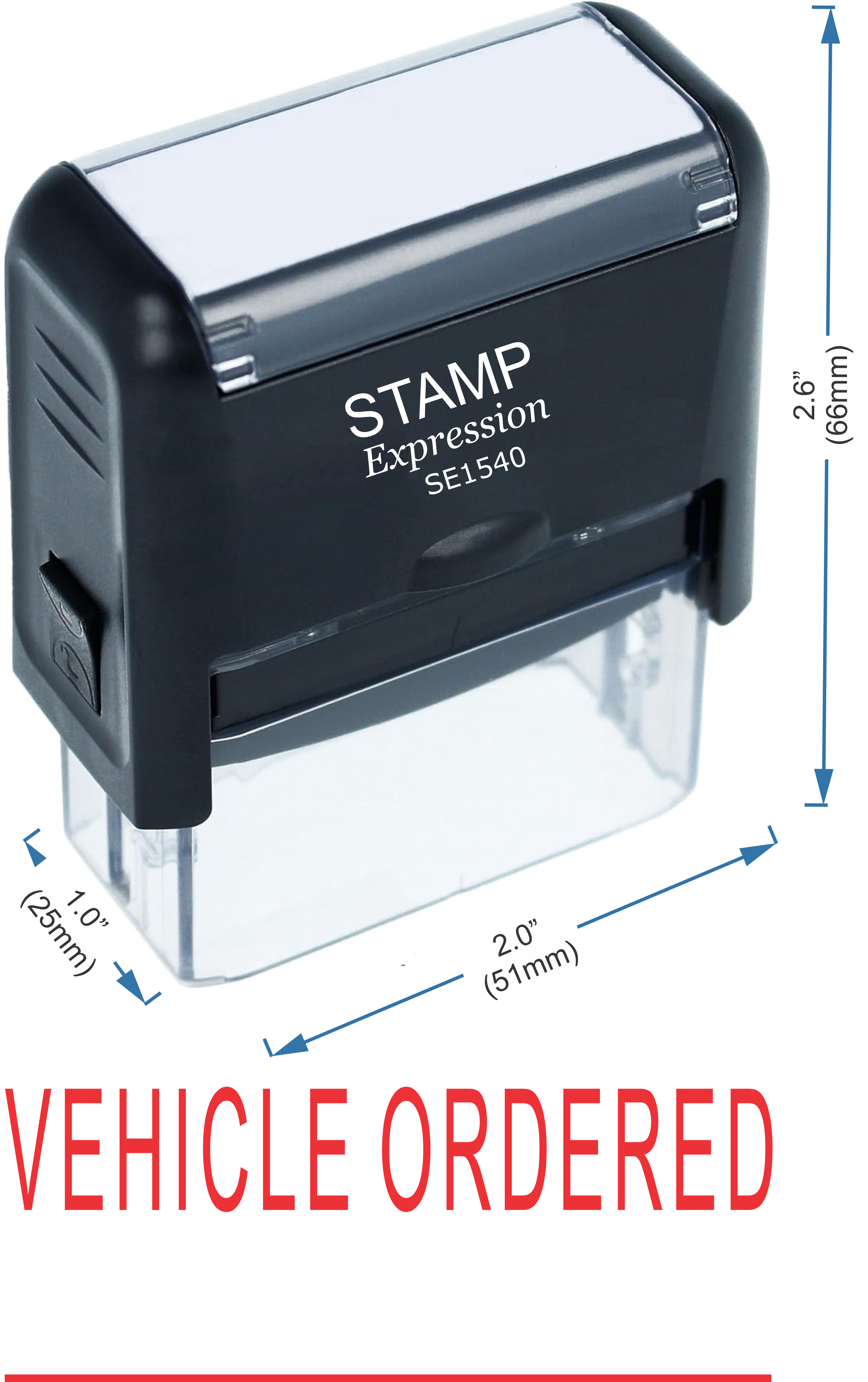 Vehicle Ordered With Line Office Self Inking Rubber Stamp (50229)