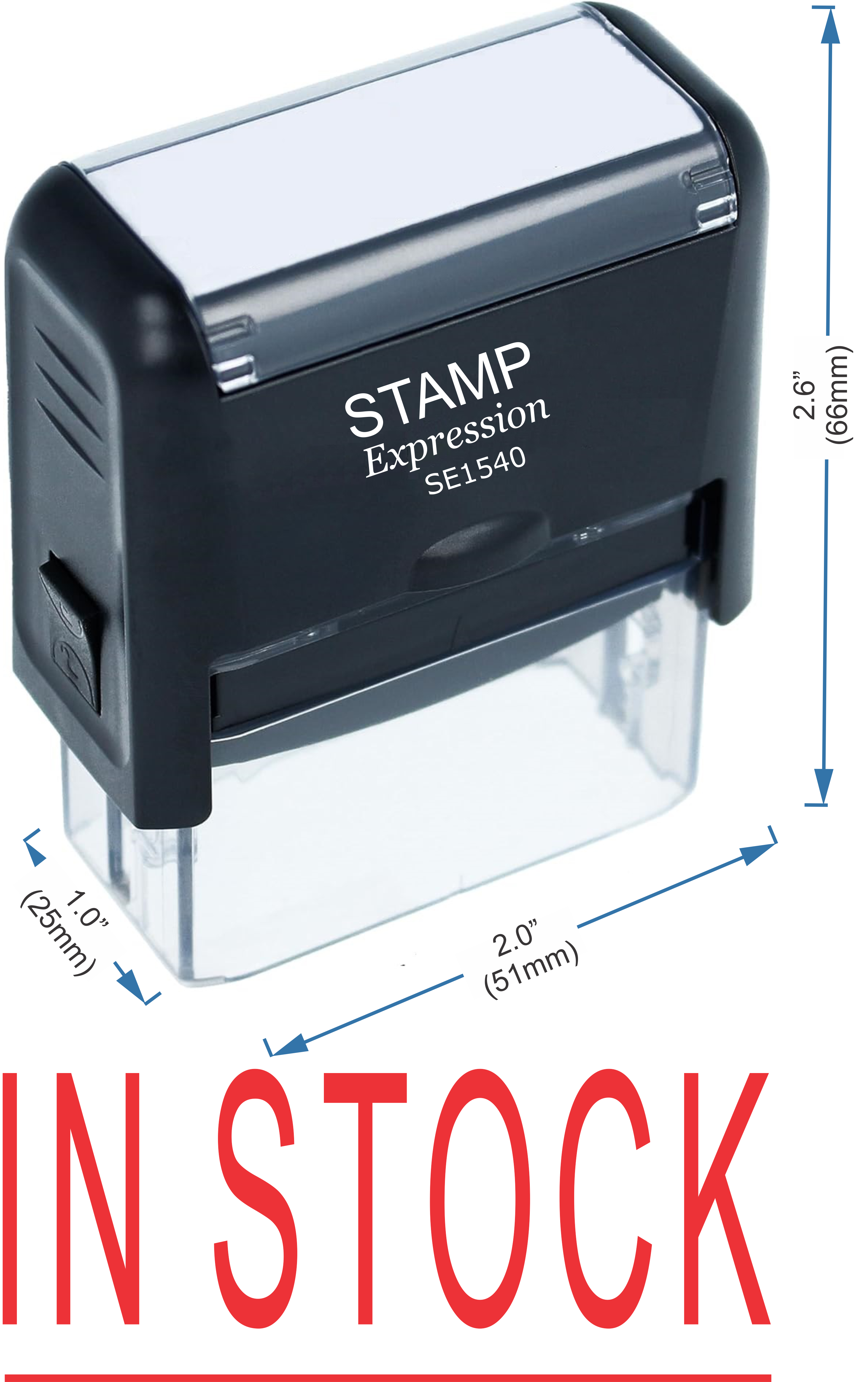 In Stock With Line Office Self Inking Rubber Stamp (50237)