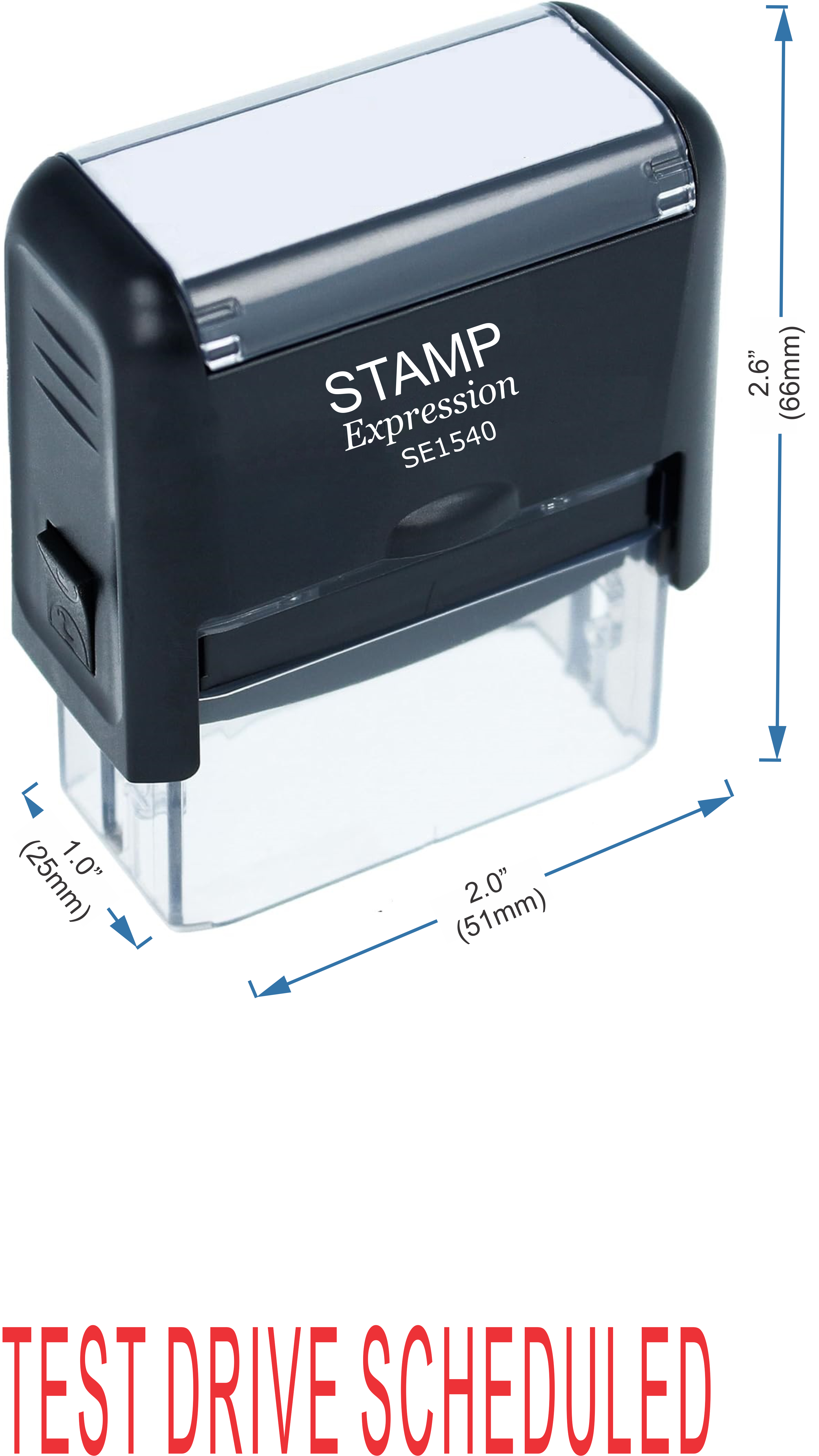 Test Drive Scheduled Office Self Inking Rubber Stamp (50240)
