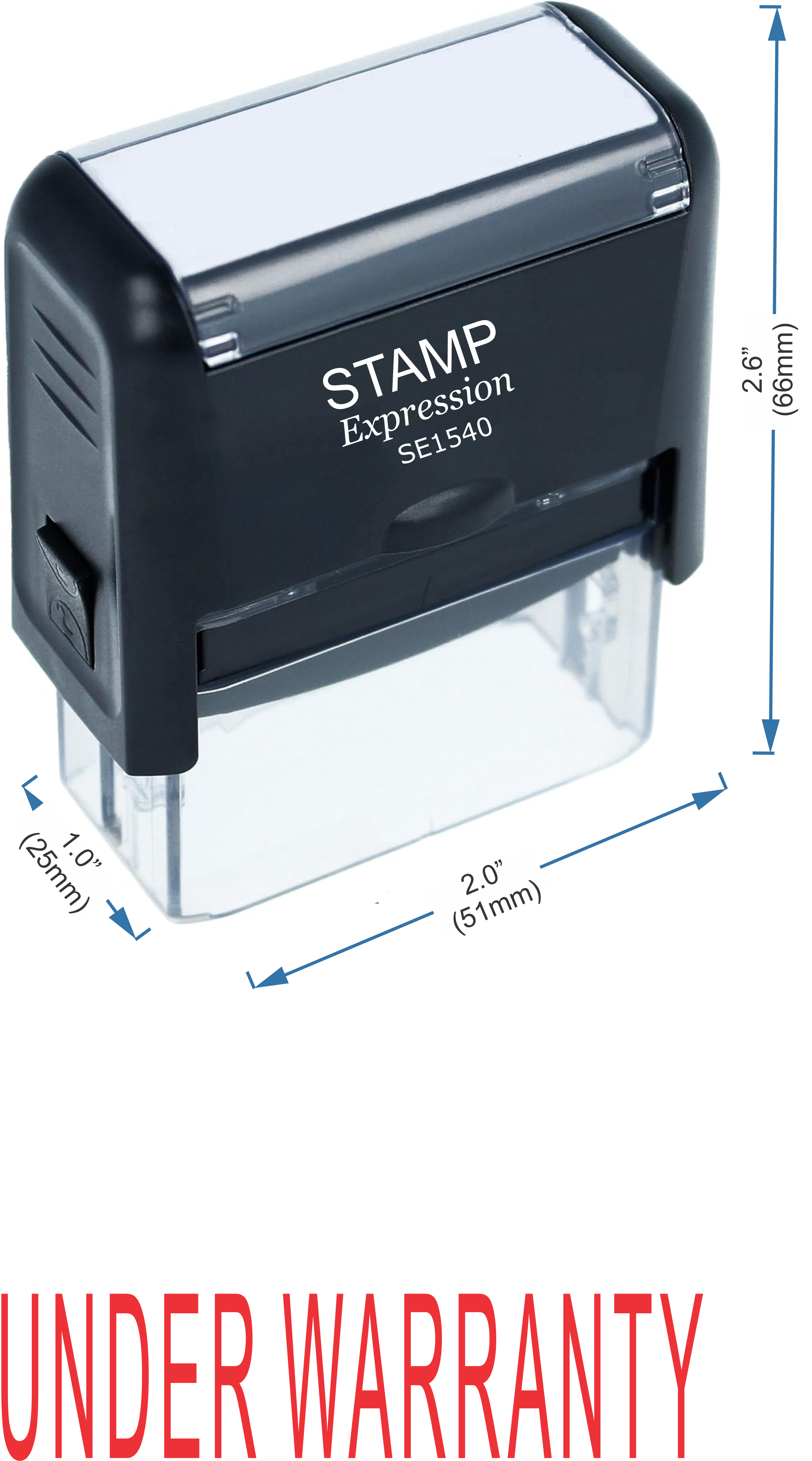 Under Warranty Office Self Inking Rubber Stamp (50245)