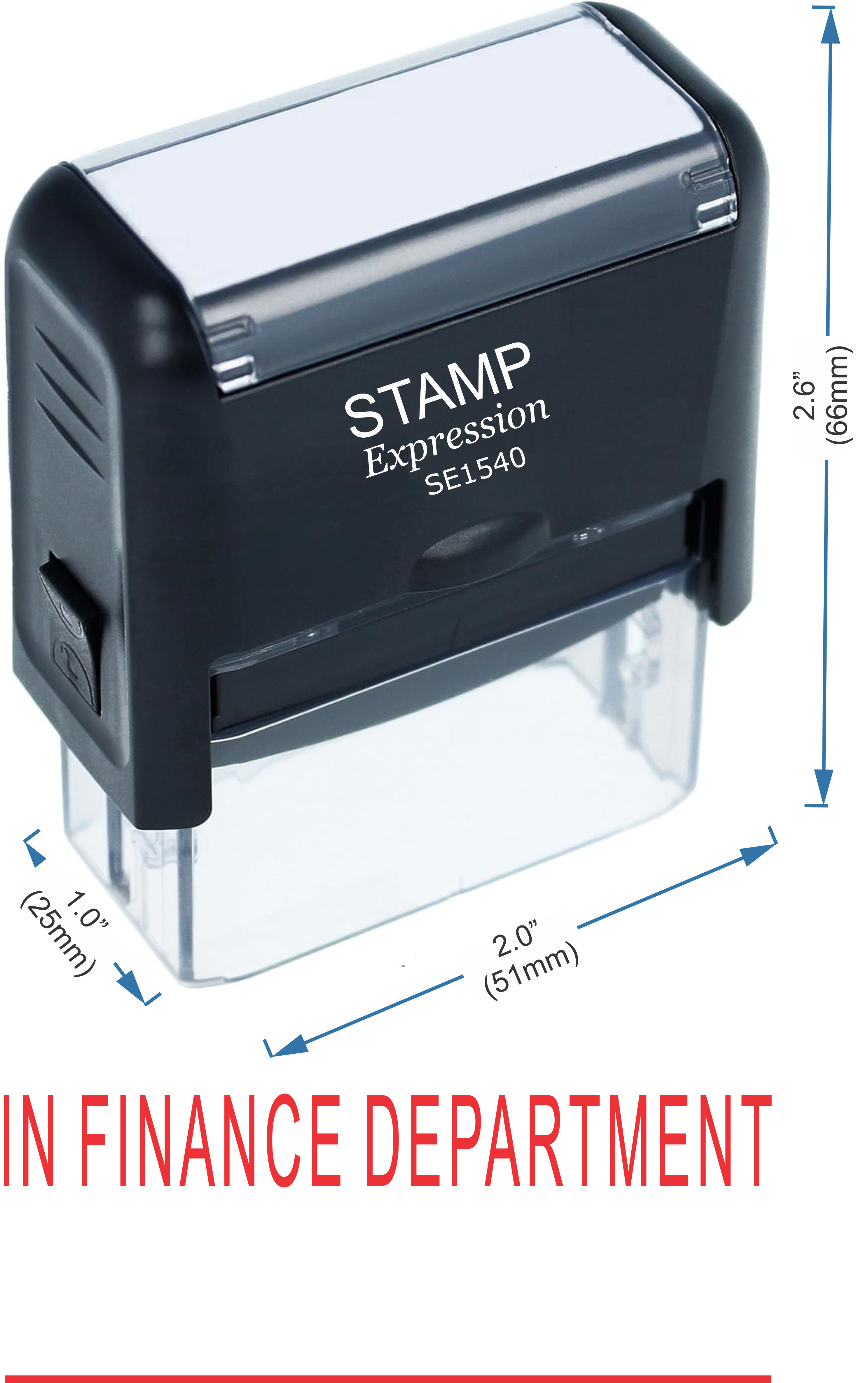 In Finance Department With Line Office Self Inking Rubber Stamp (50255)