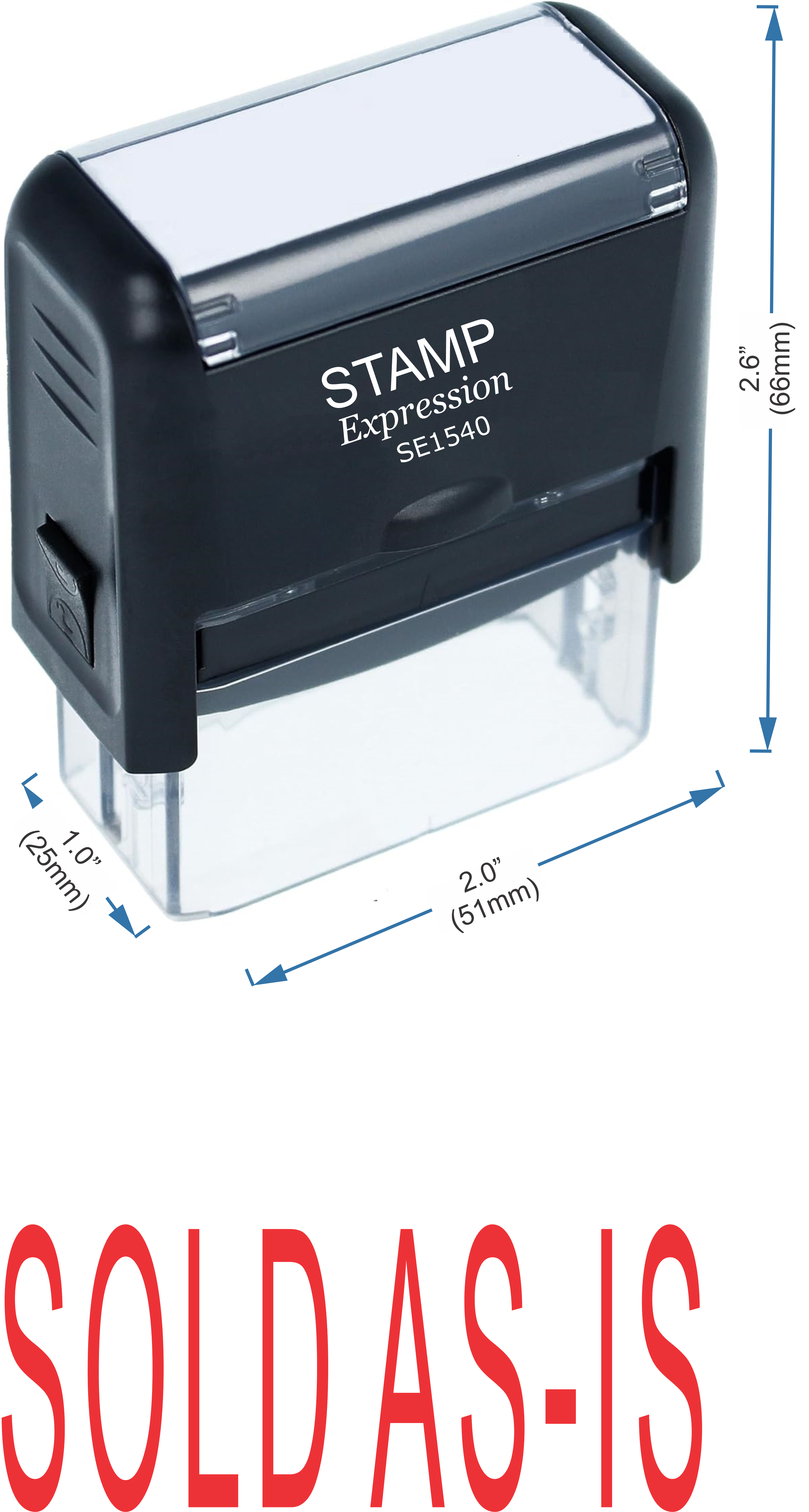 Sold As-Is Office Self Inking Rubber Stamp (50258)