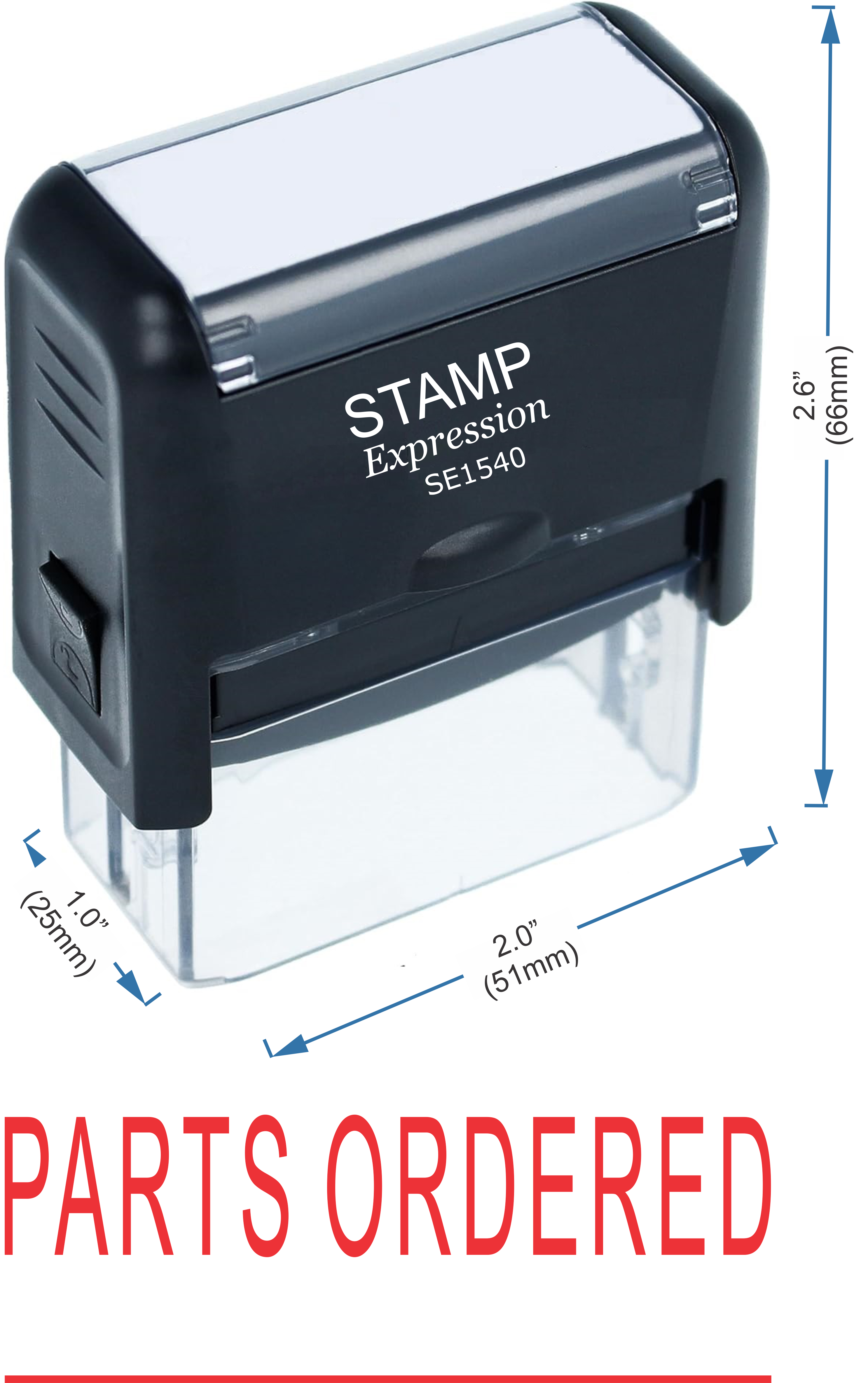 Parts Ordered With Line Office Self Inking Rubber Stamp (50267)