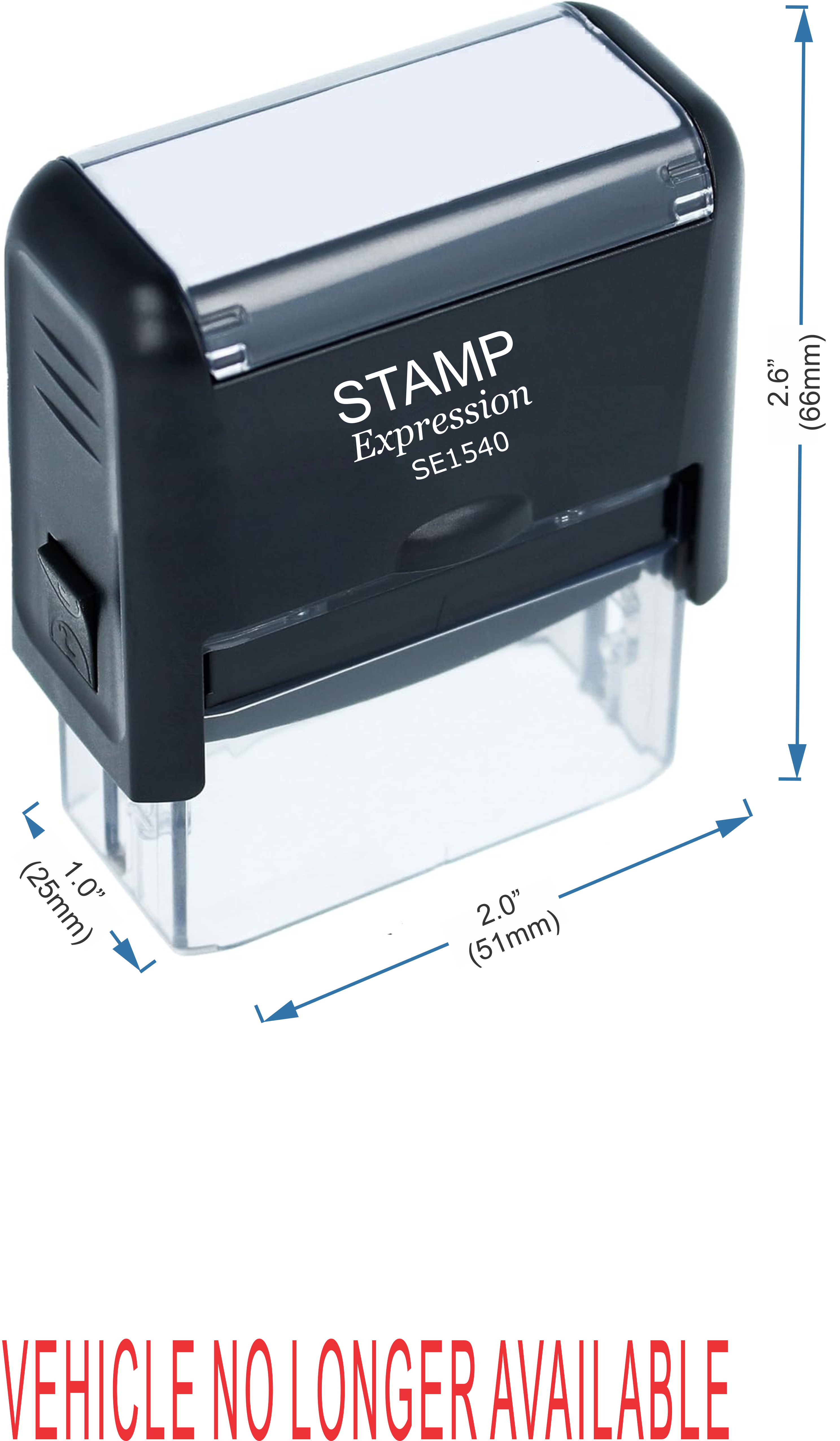 Vehicle No Longer Available Office Self Inking Rubber Stamp (50268)