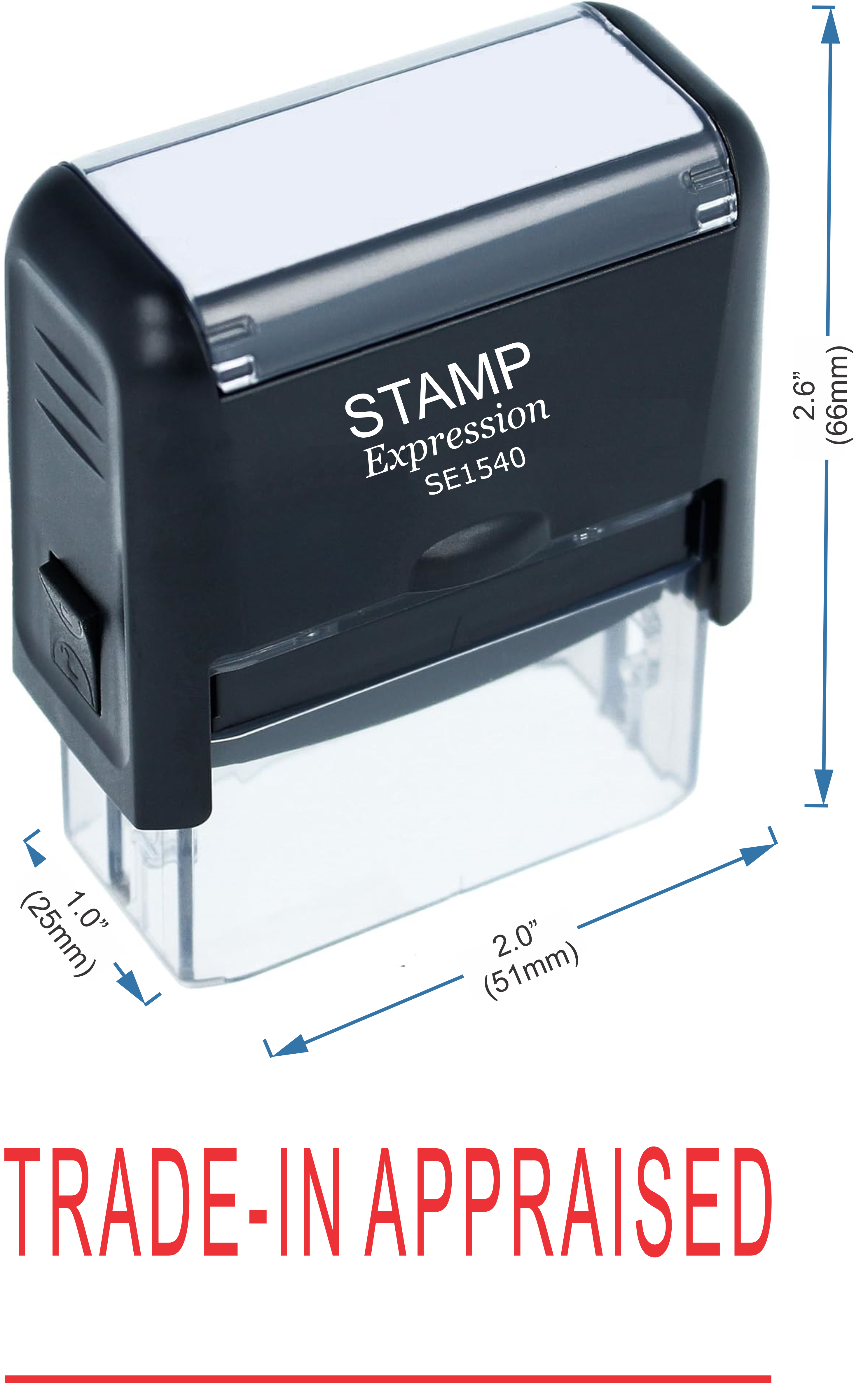 Trade-In Appraised With Line Office Self Inking Rubber Stamp (50270)