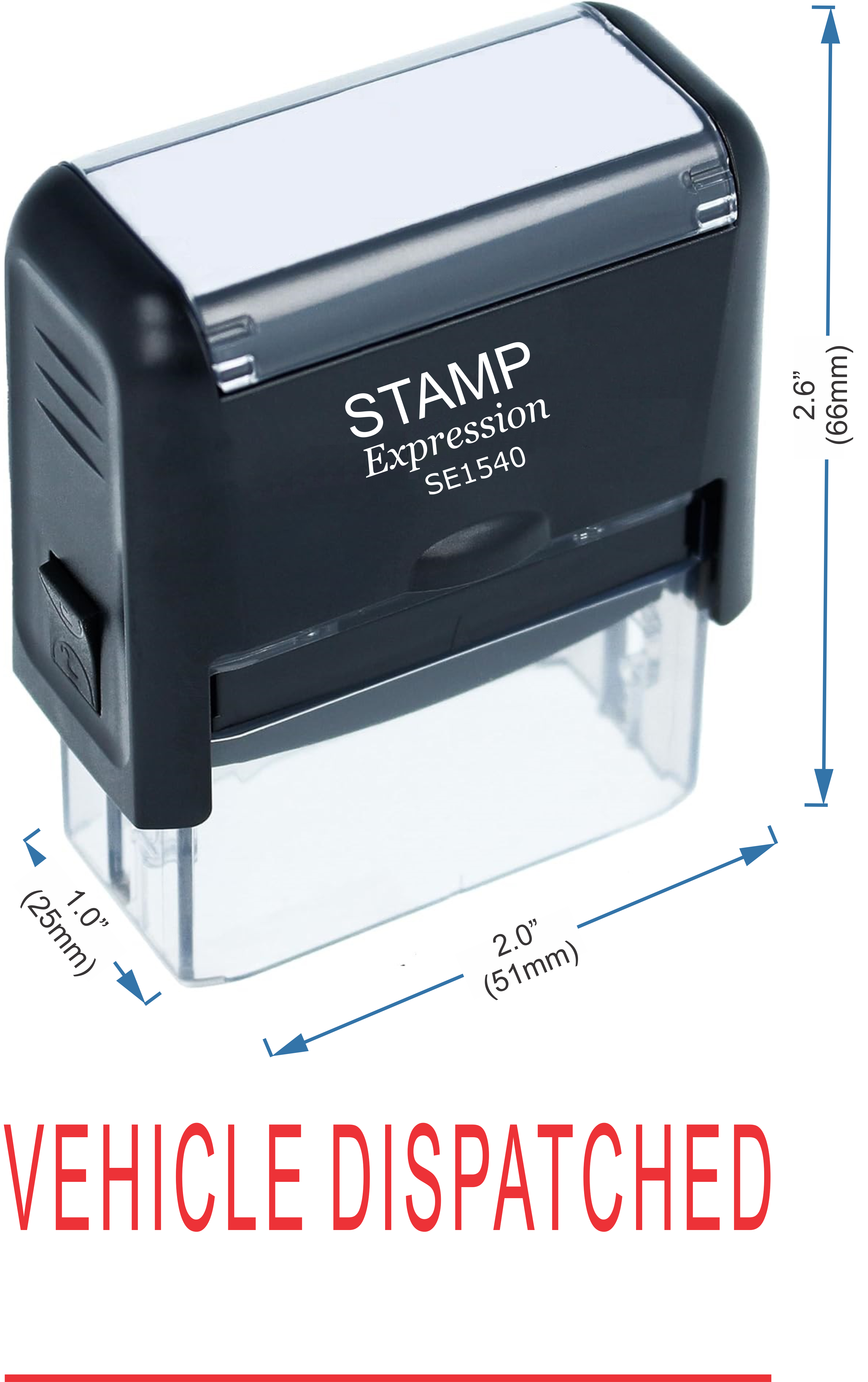 Vehicle Dispatched With Line Office Self Inking Rubber Stamp (50274)