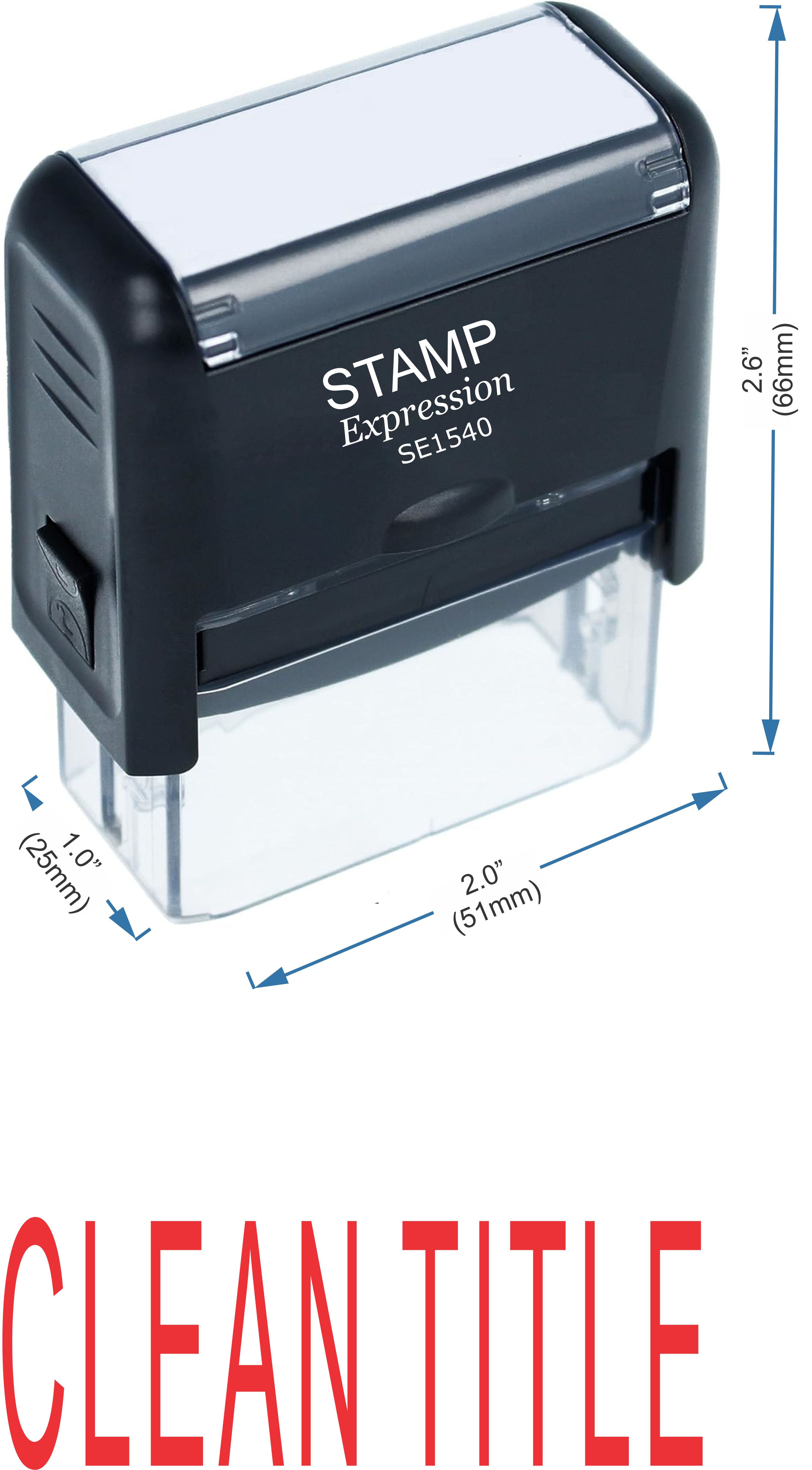 Clean Title Office Self Inking Rubber Stamp (50277)