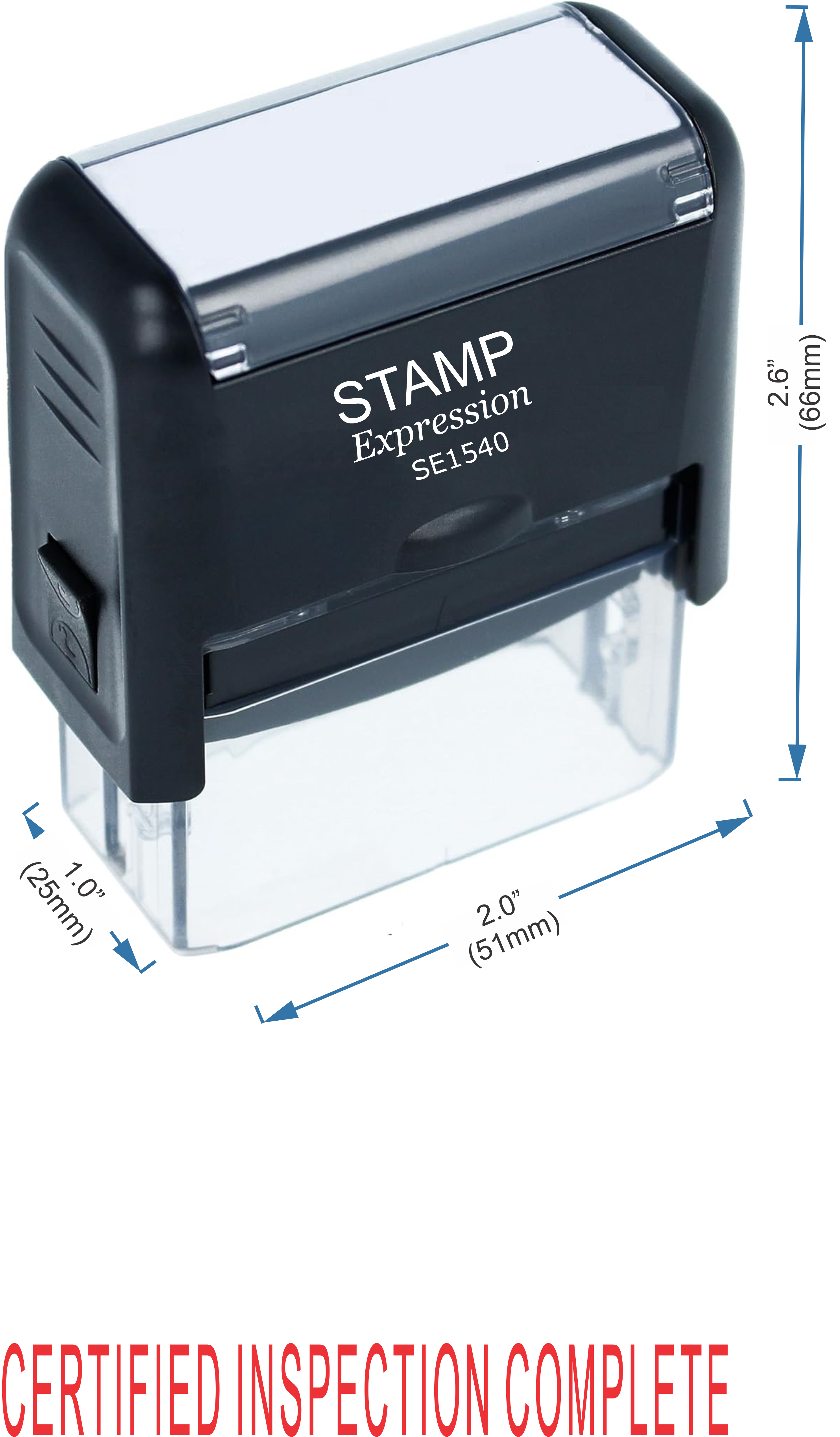 Certified Inspection Complete Office Self Inking Rubber Stamp (50279)