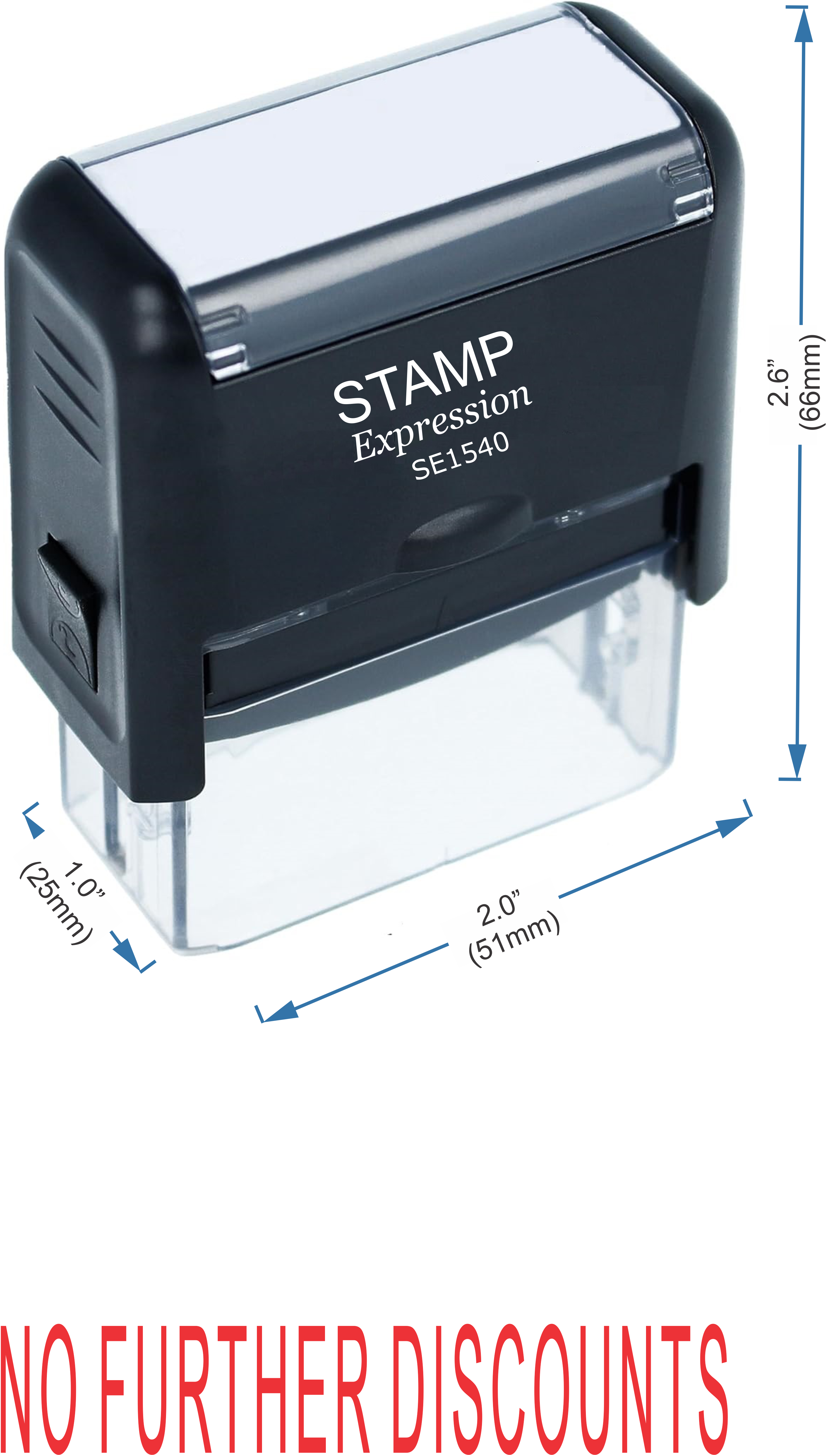 No Further Discounts Office Self Inking Rubber Stamp (50283)