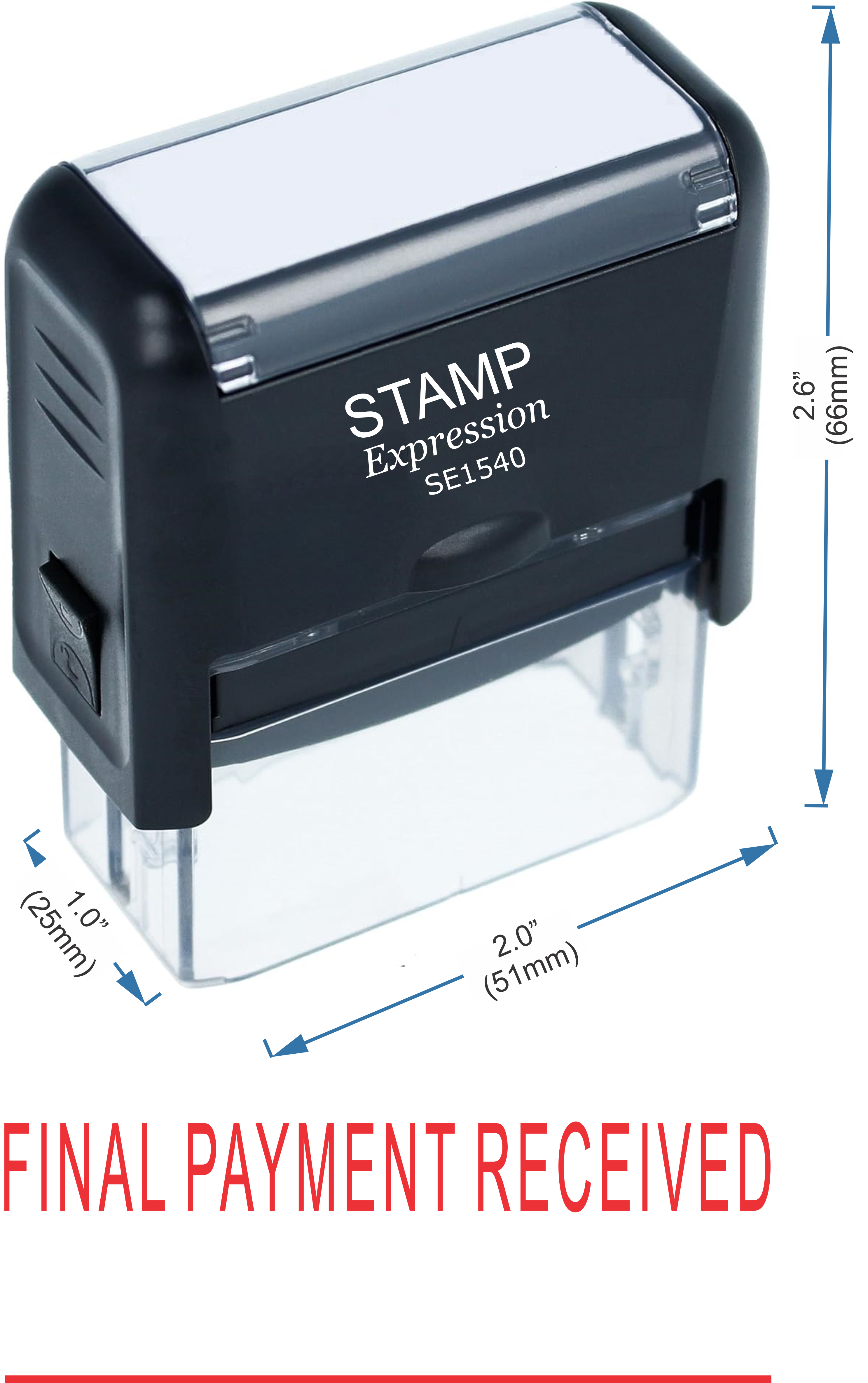 Final Payment Received With Line Office Self Inking Rubber Stamp (50292)