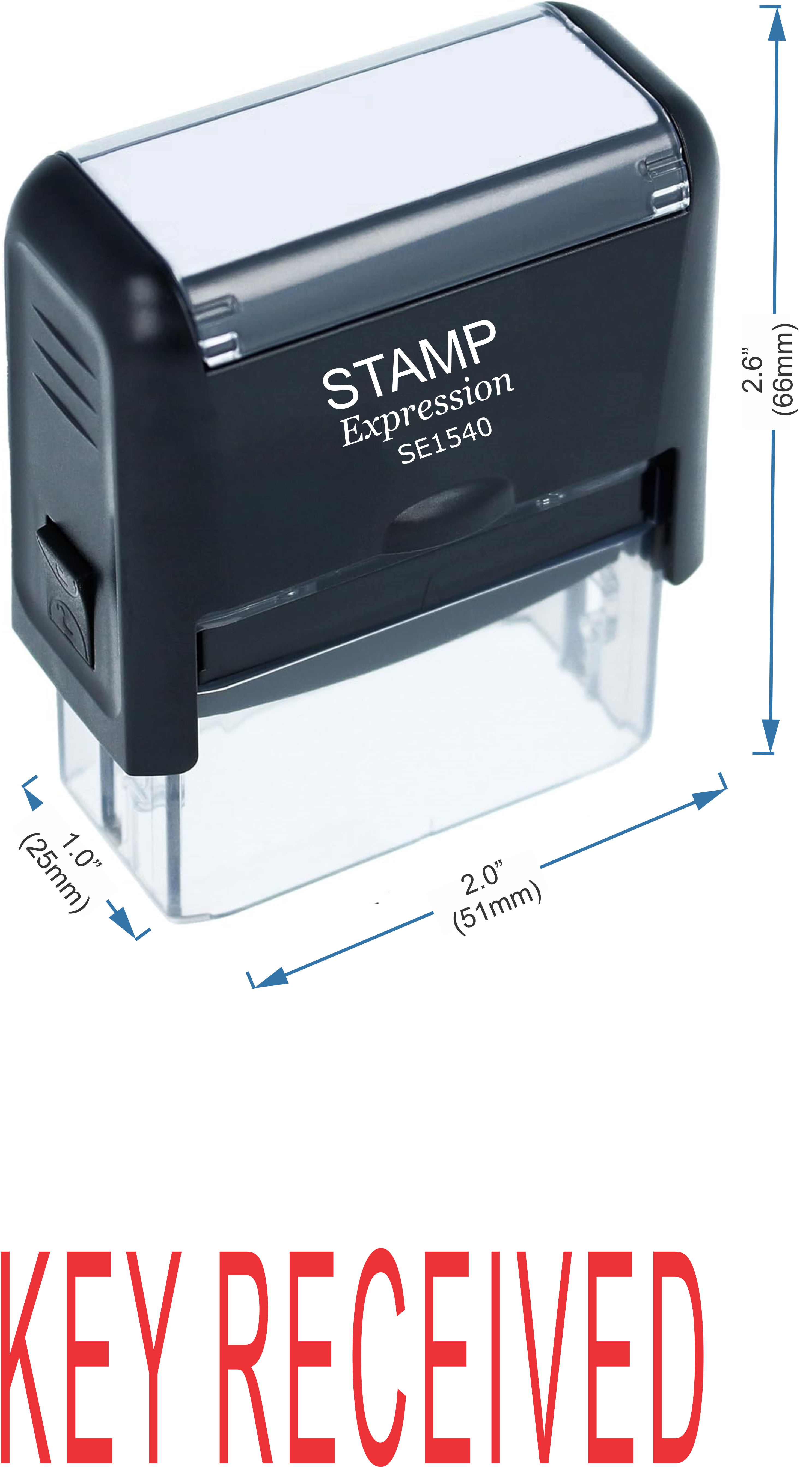 Key Received Office Self Inking Rubber Stamp (50295)