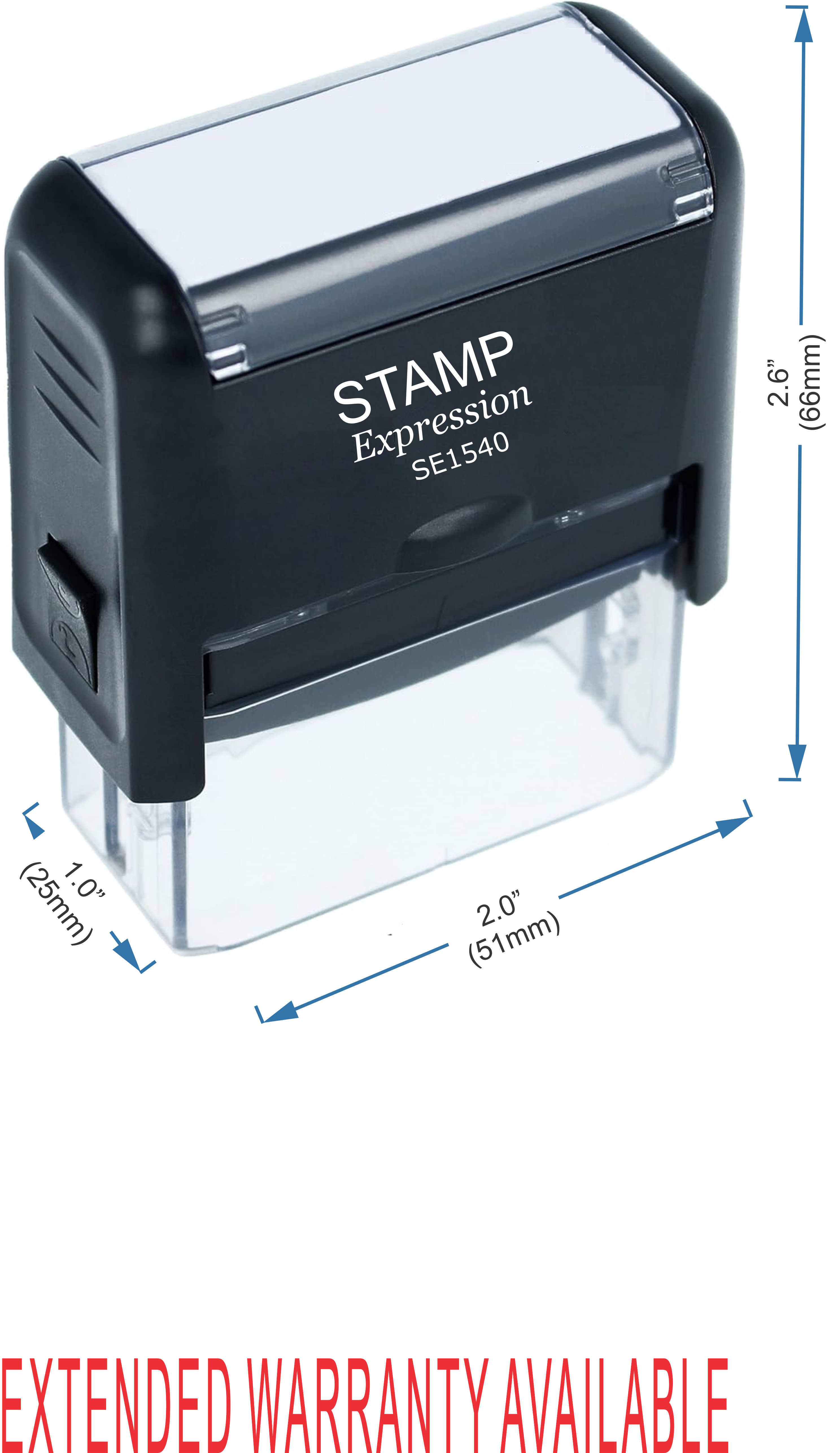 Extended Warranty Available Office Self Inking Rubber Stamp (50300)