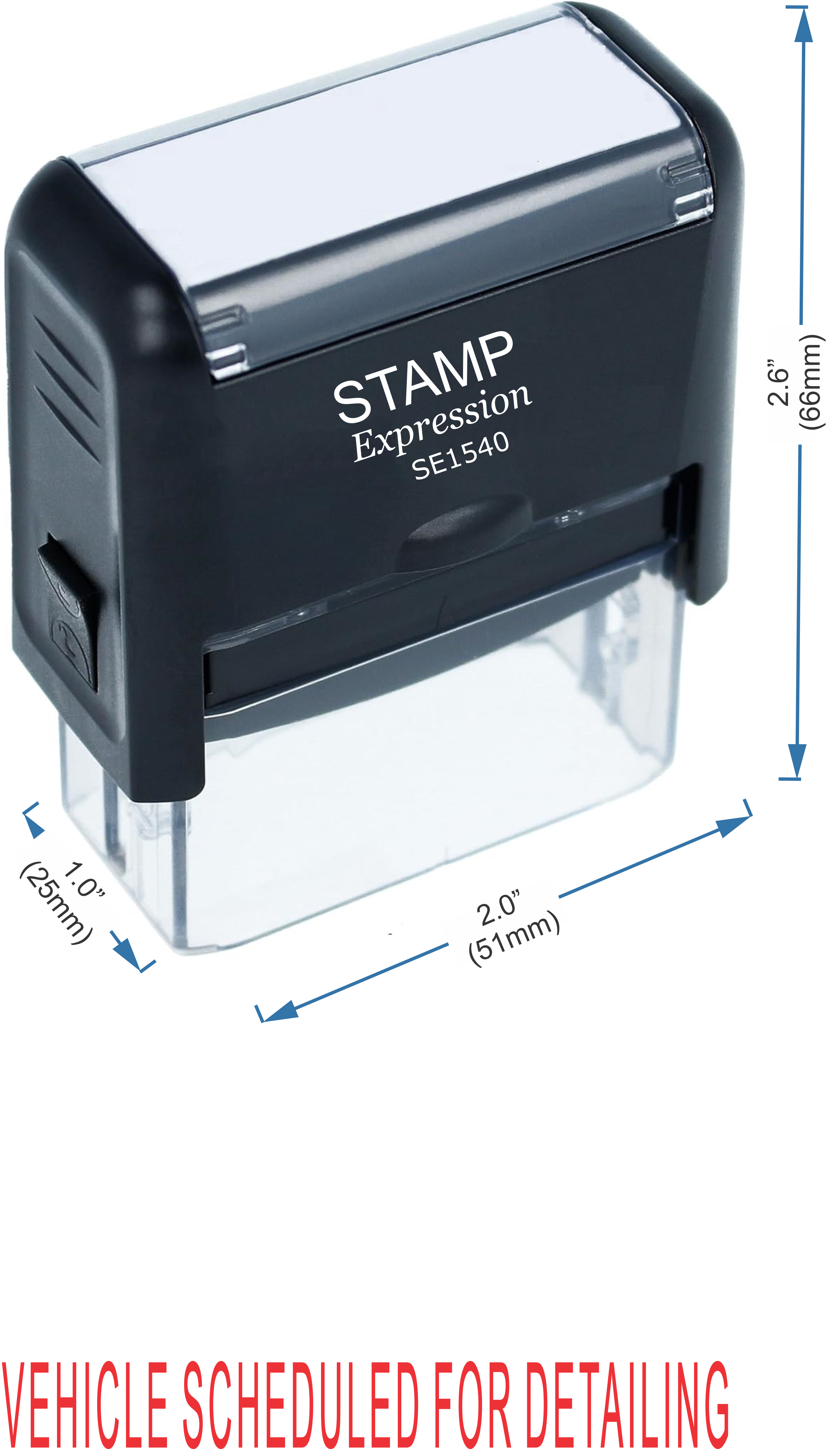 Vehicle Scheduled for Detailing Office Self Inking Rubber Stamp (50304)