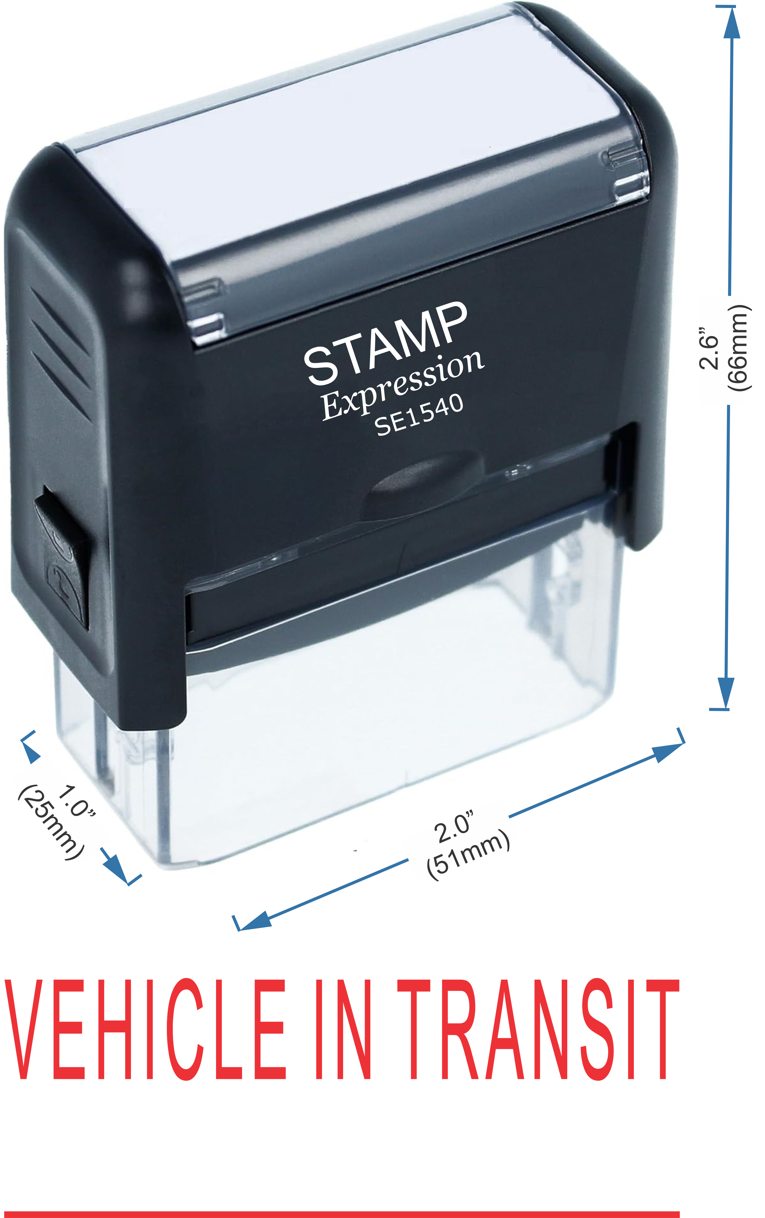 Vehicle In Transit With Line Office Self Inking Rubber Stamp (50307)