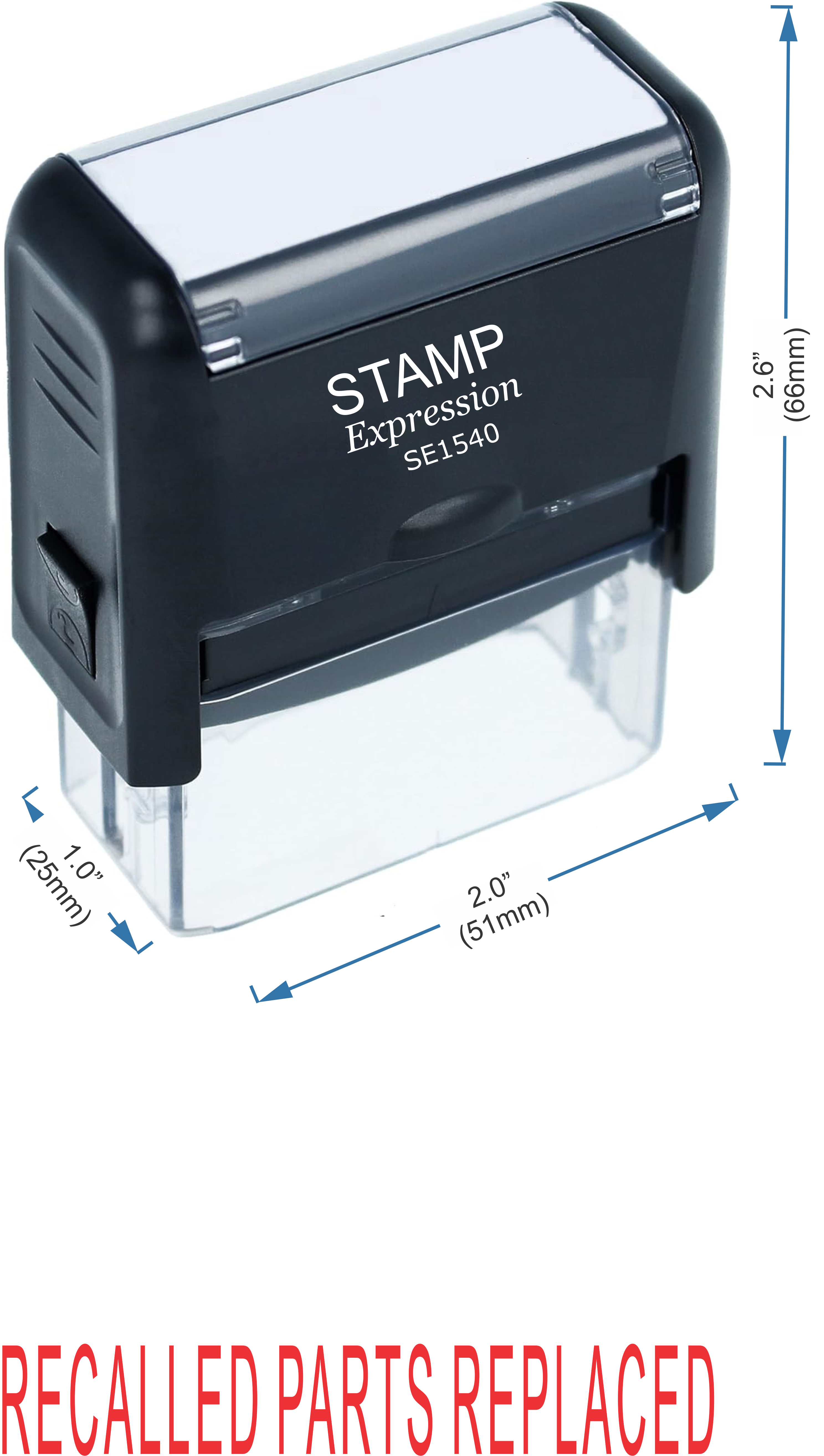 Recalled Parts Replaced Office Self Inking Rubber Stamp (50308)