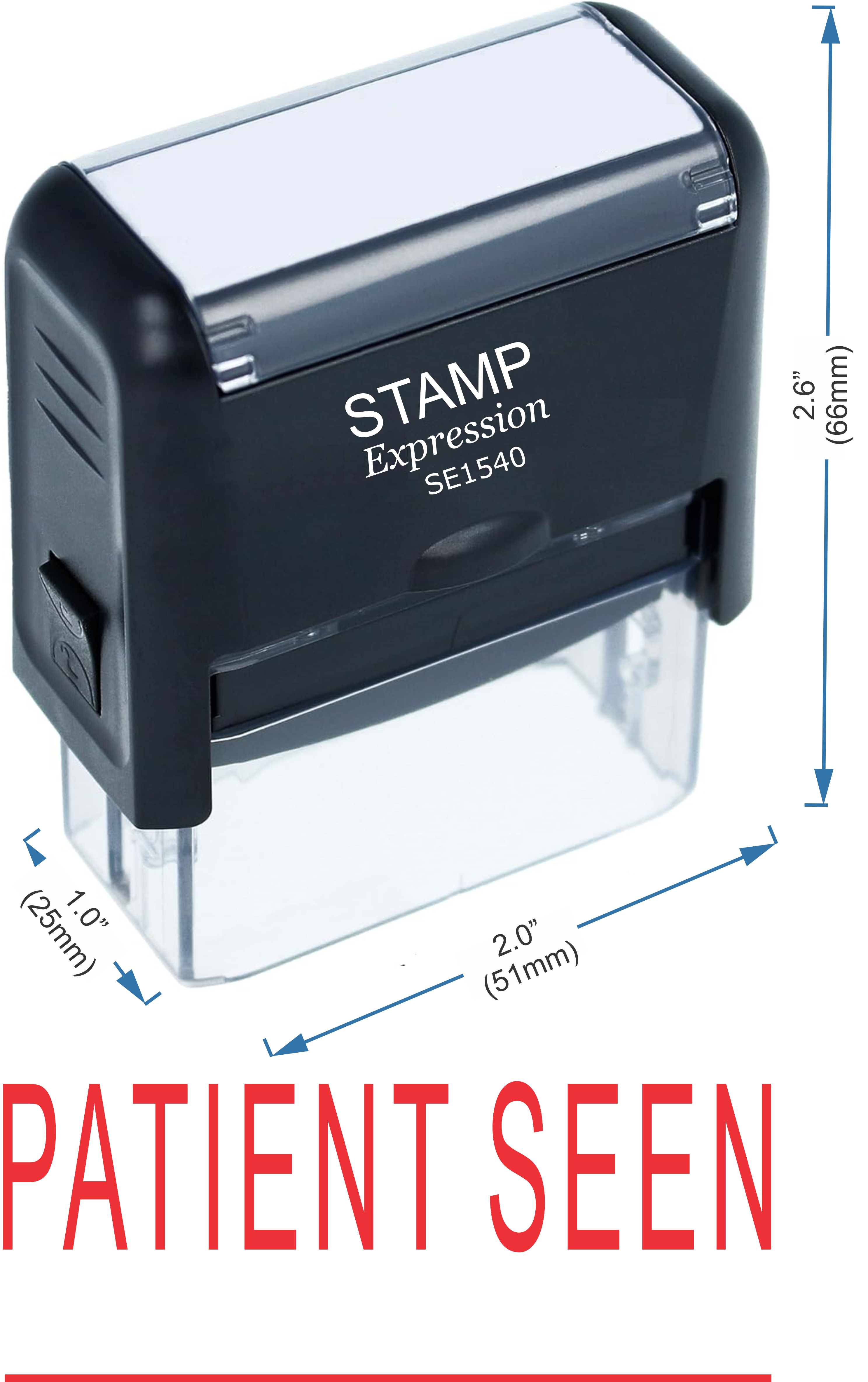 Patient Seen With Line Medical Office Self Inking Rubber Stamp (50316)