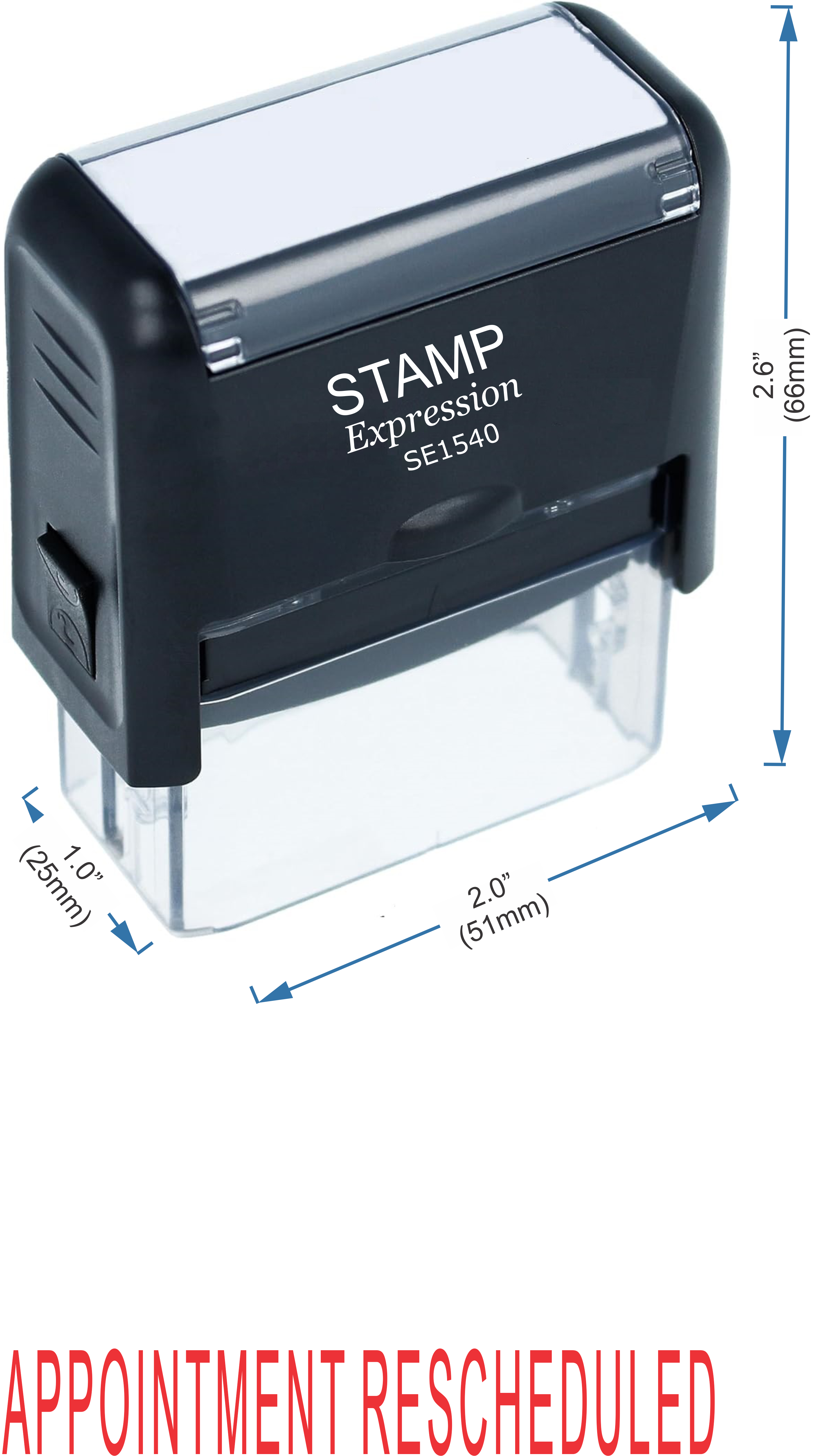 Appointment Rescheduled Medical Office Self Inking Rubber Stamp (50319)