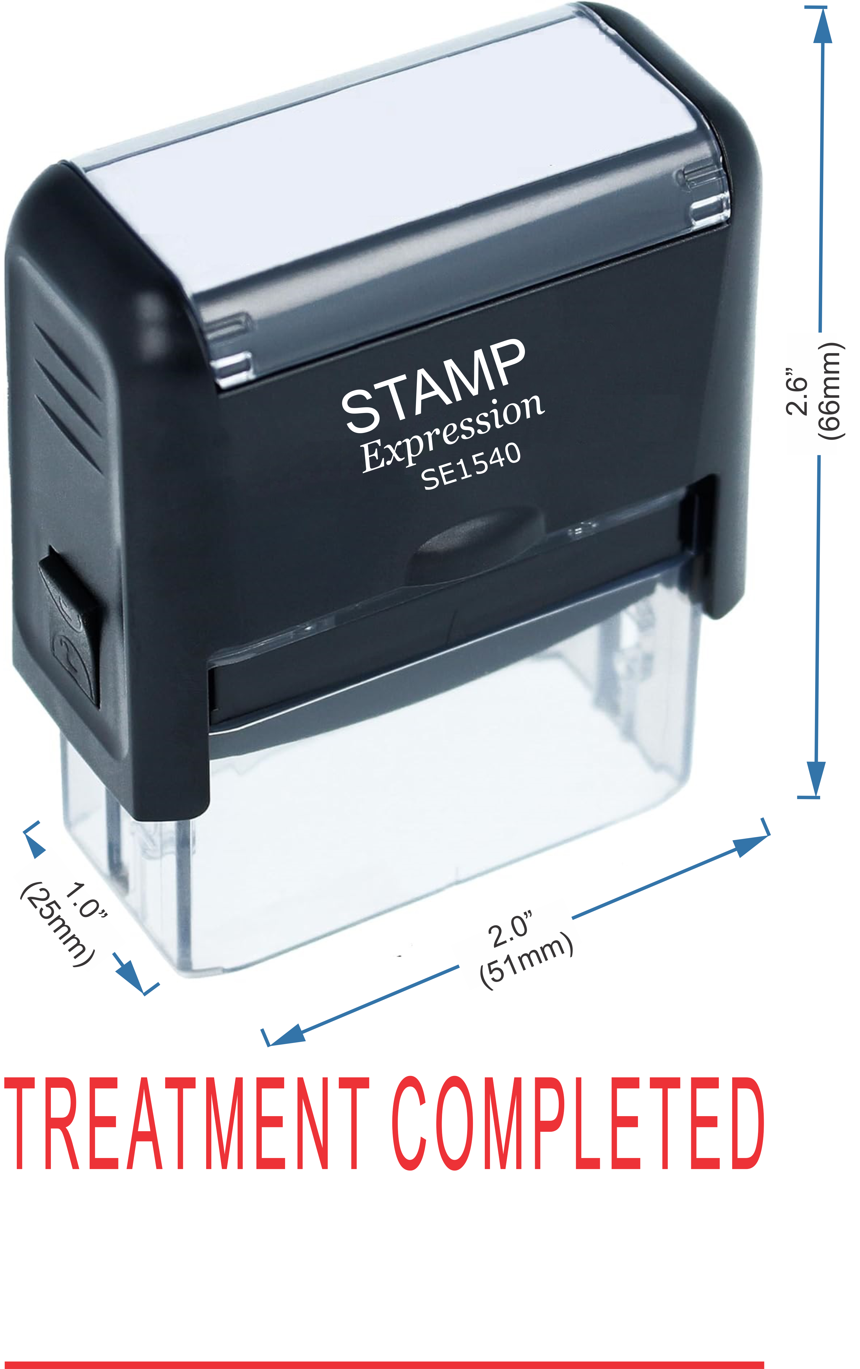 Treatment Completed With Line Medical Office Self Inking Rubber Stamp (50324)
