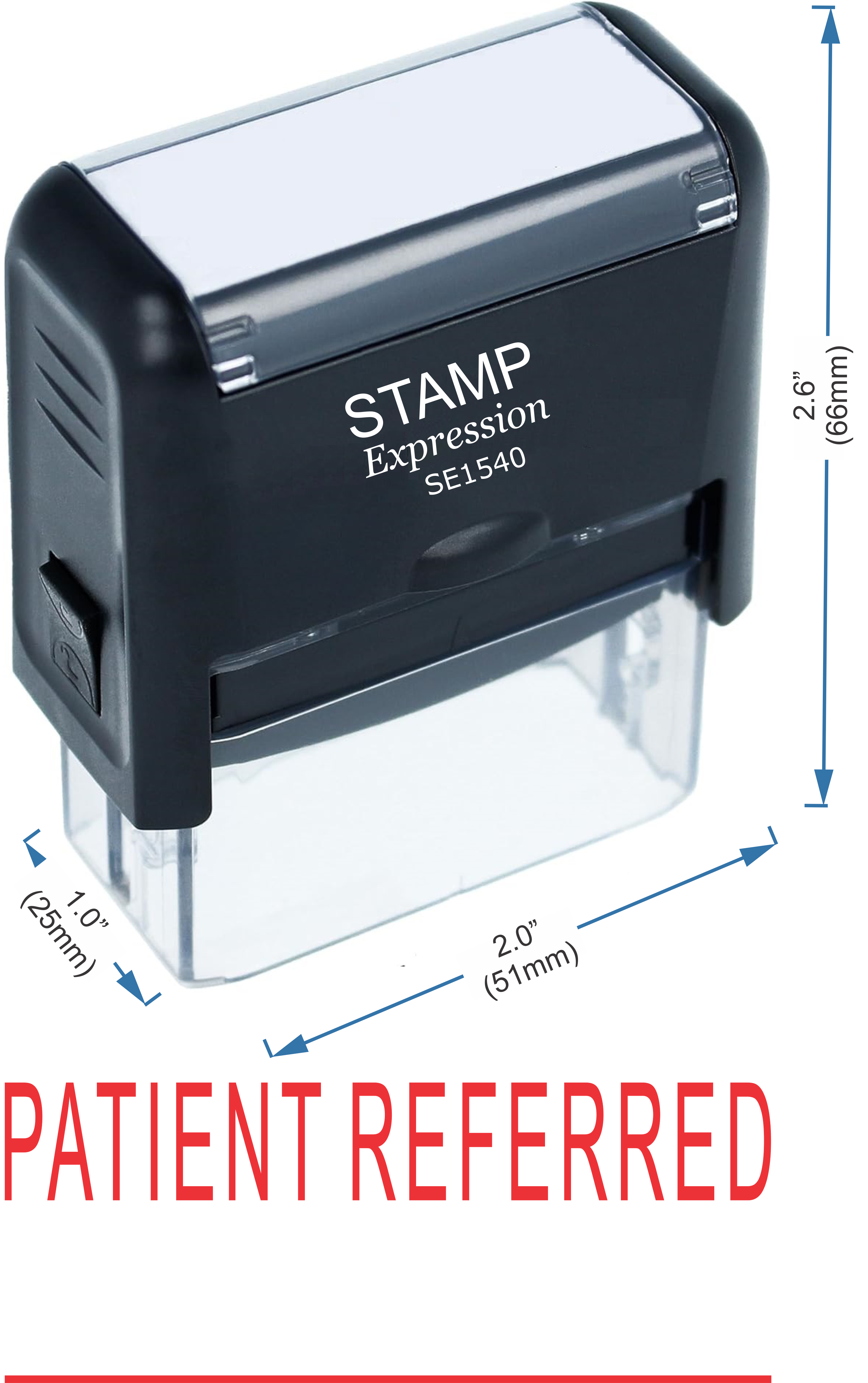 Patient Referred With Line Medical Office Self Inking Rubber Stamp (50328)