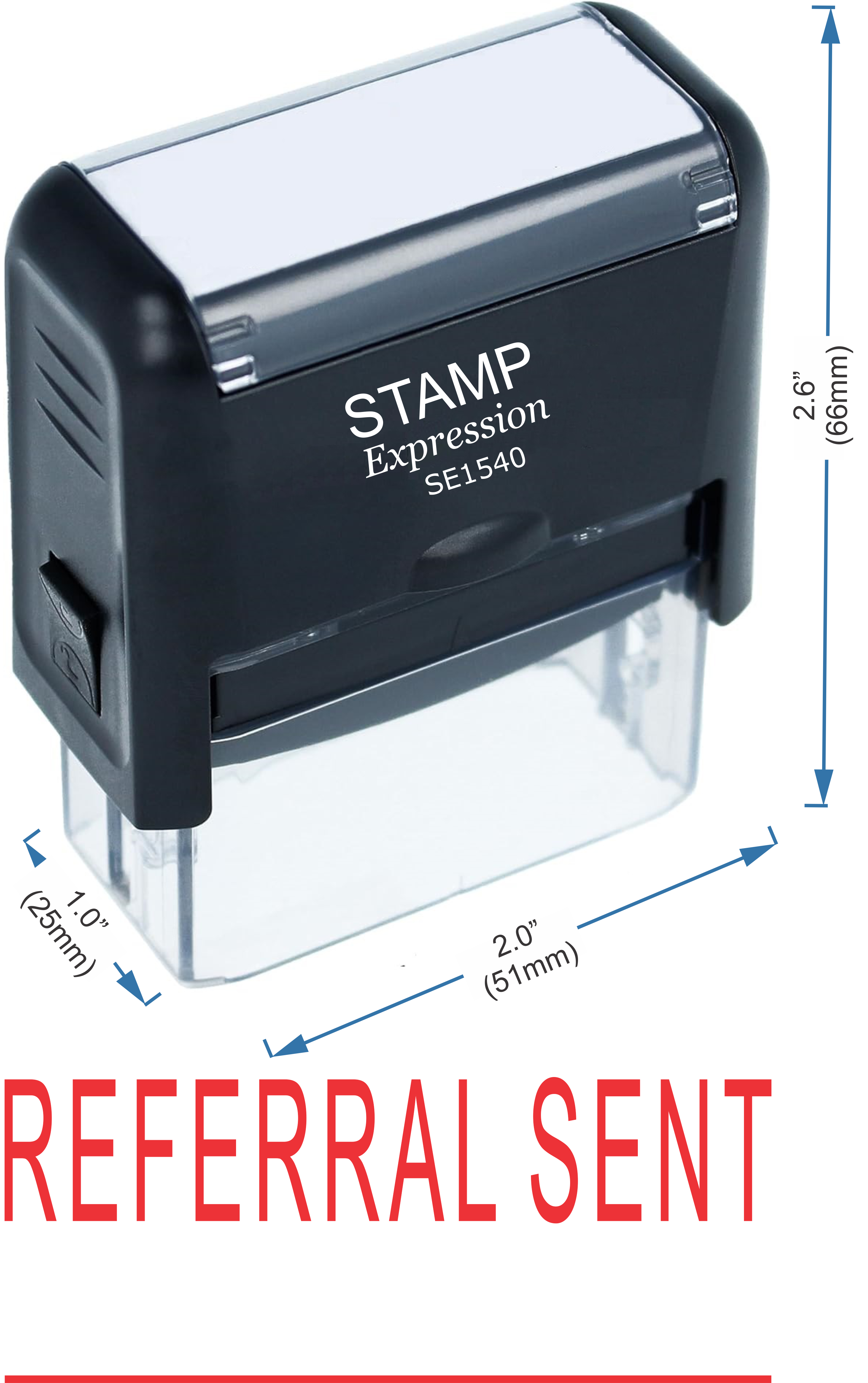 Referral Sent With Line Medical Office Self Inking Rubber Stamp (50340)