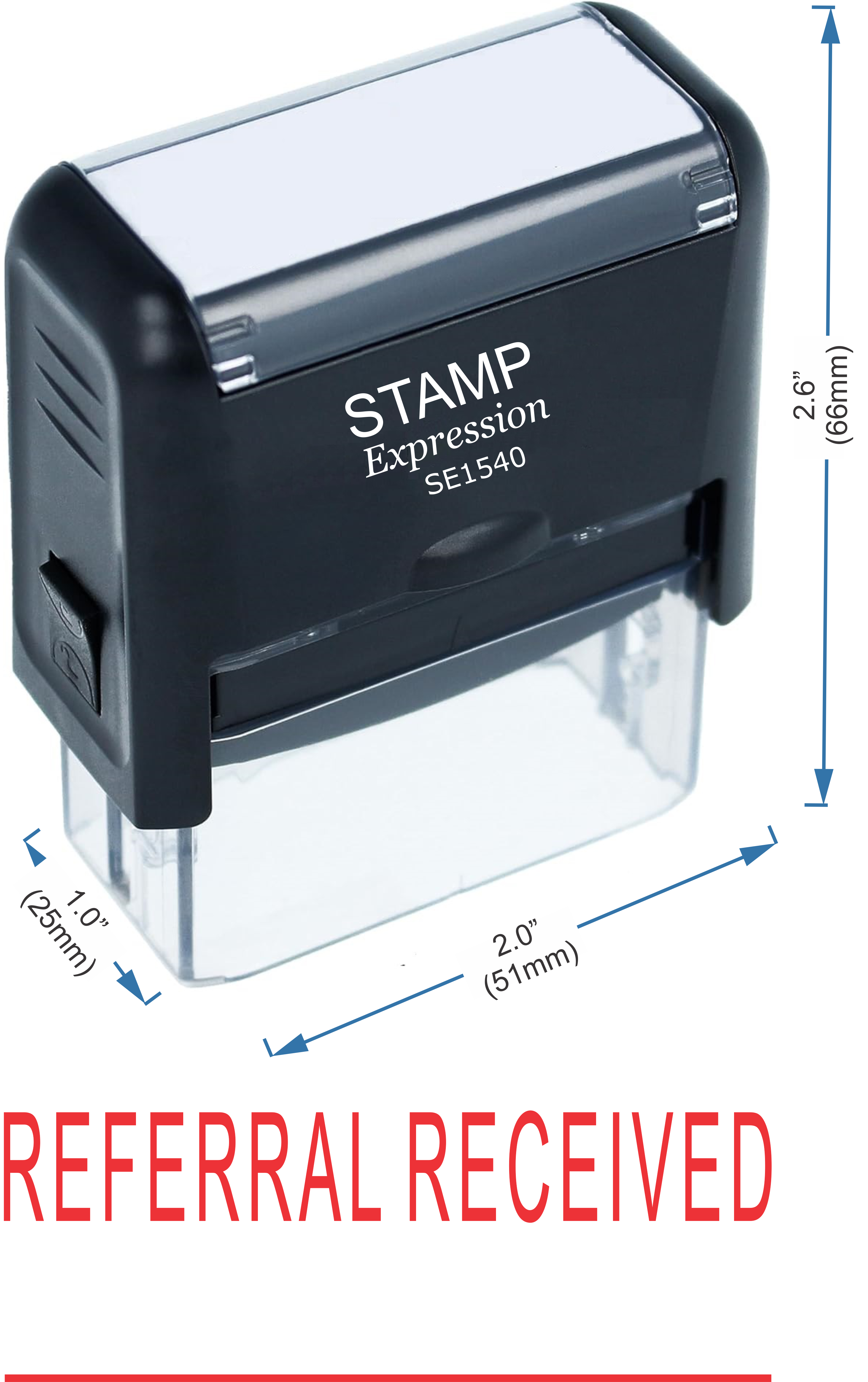 Referral Received With Line Medical Office Self Inking Rubber Stamp (50342)