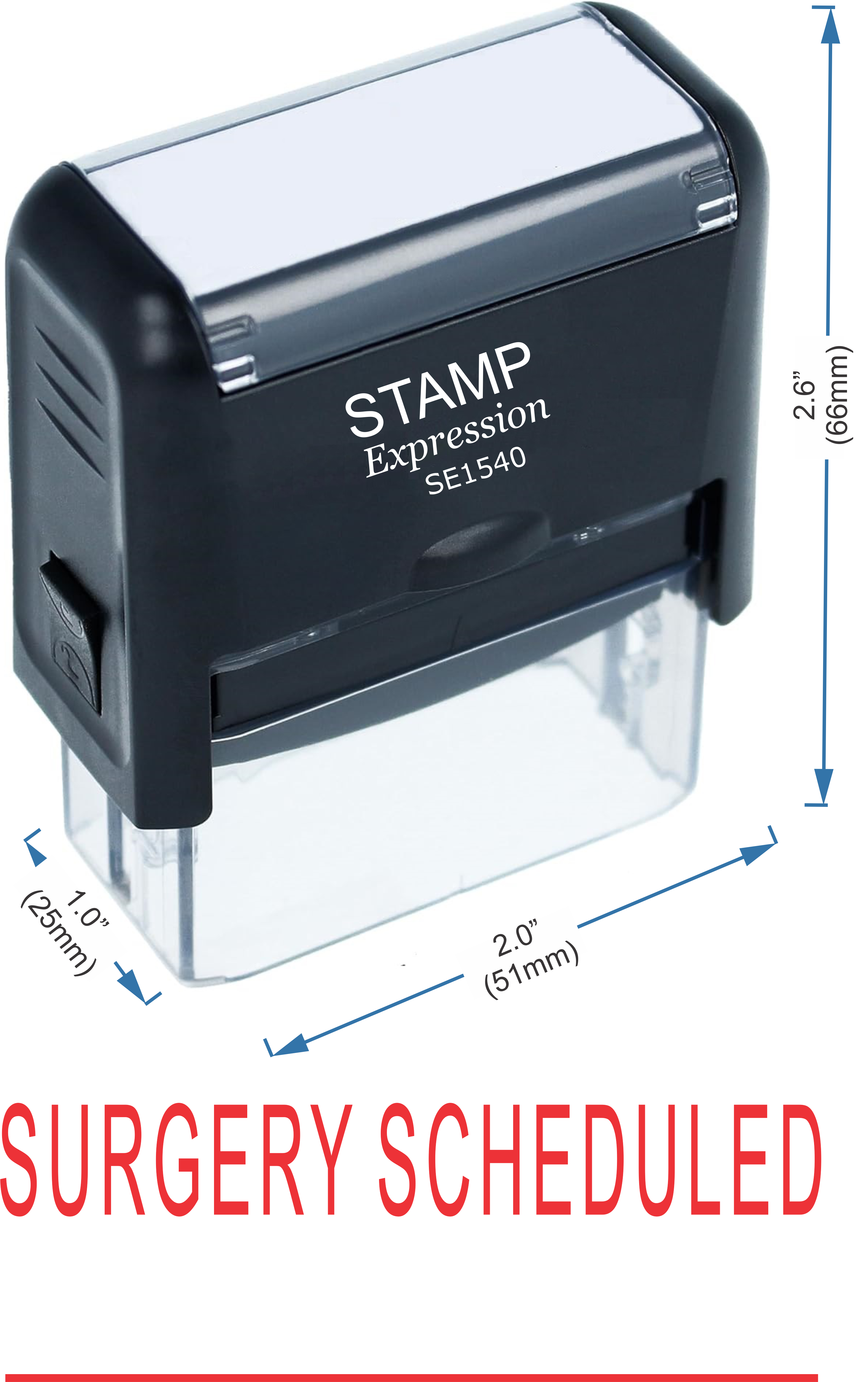 Surgery Scheduled With Line Medical Office Self Inking Rubber Stamp (50372)
