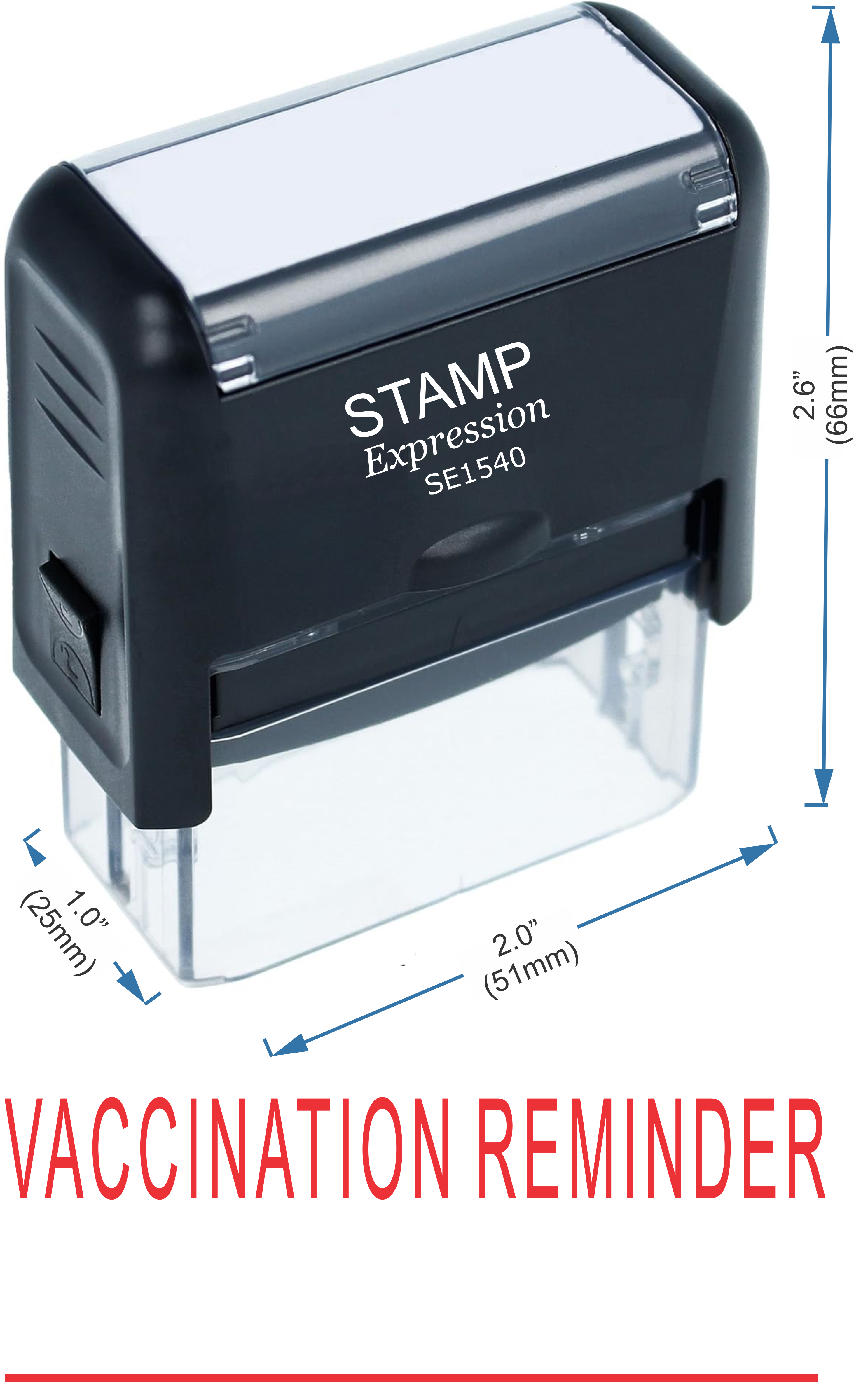 Vaccination Reminder With Line Medical Office Self Inking Rubber Stamp (50390)