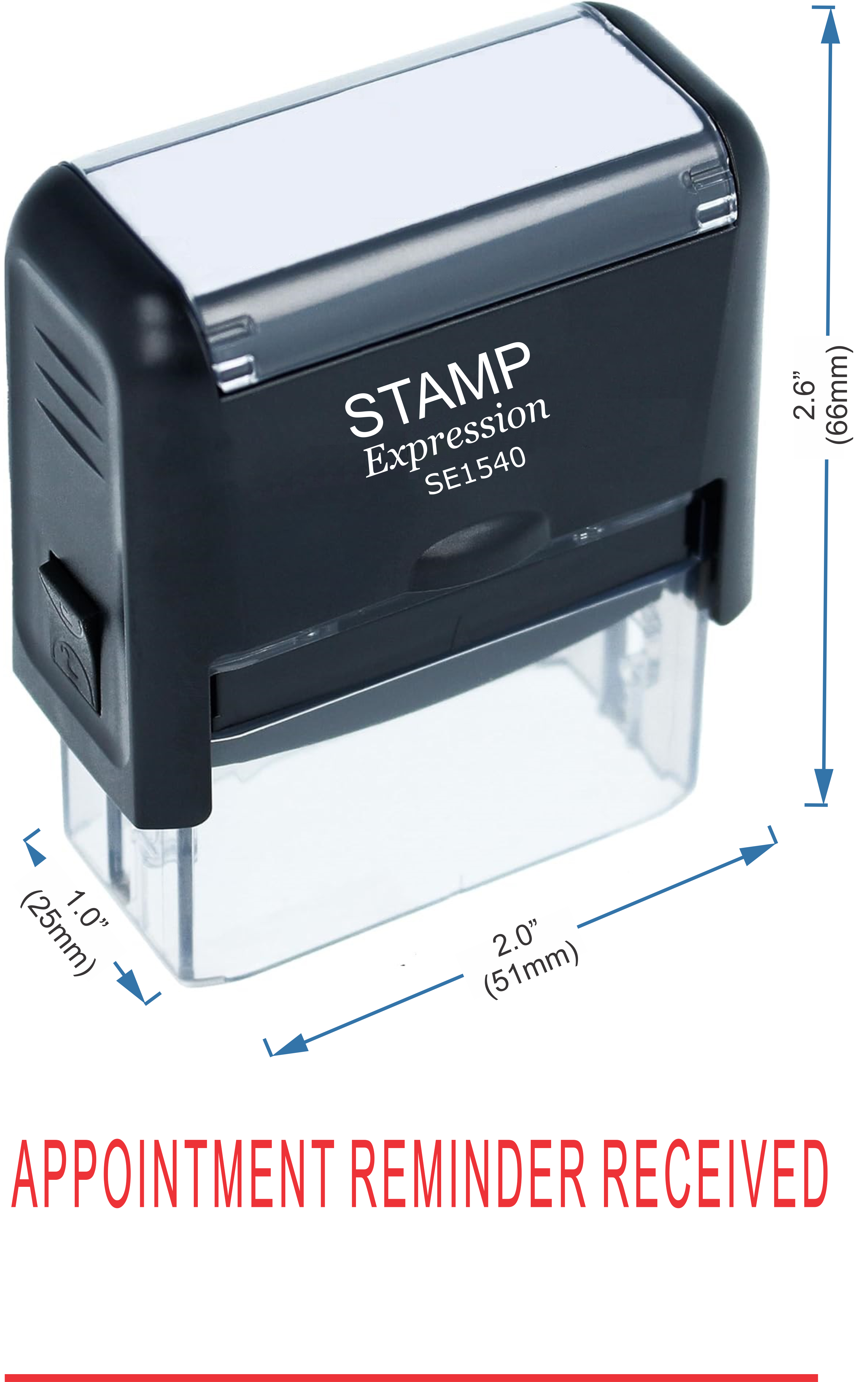 Appointment Reminder Received With Line Medical Office Self Inking Rubber Stamp (50396)