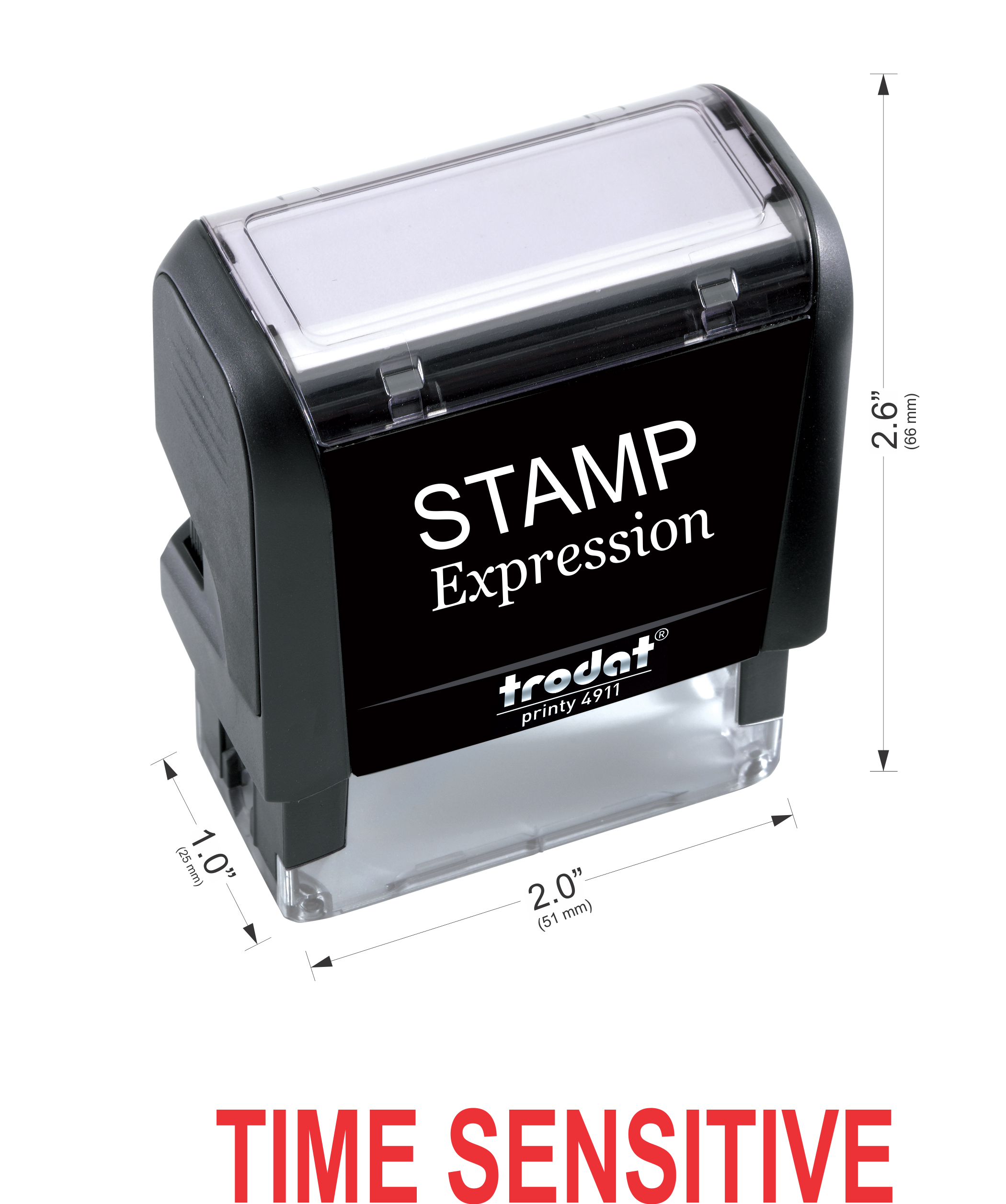 TIME Sensitive Office Self Inking Rubber Stamp